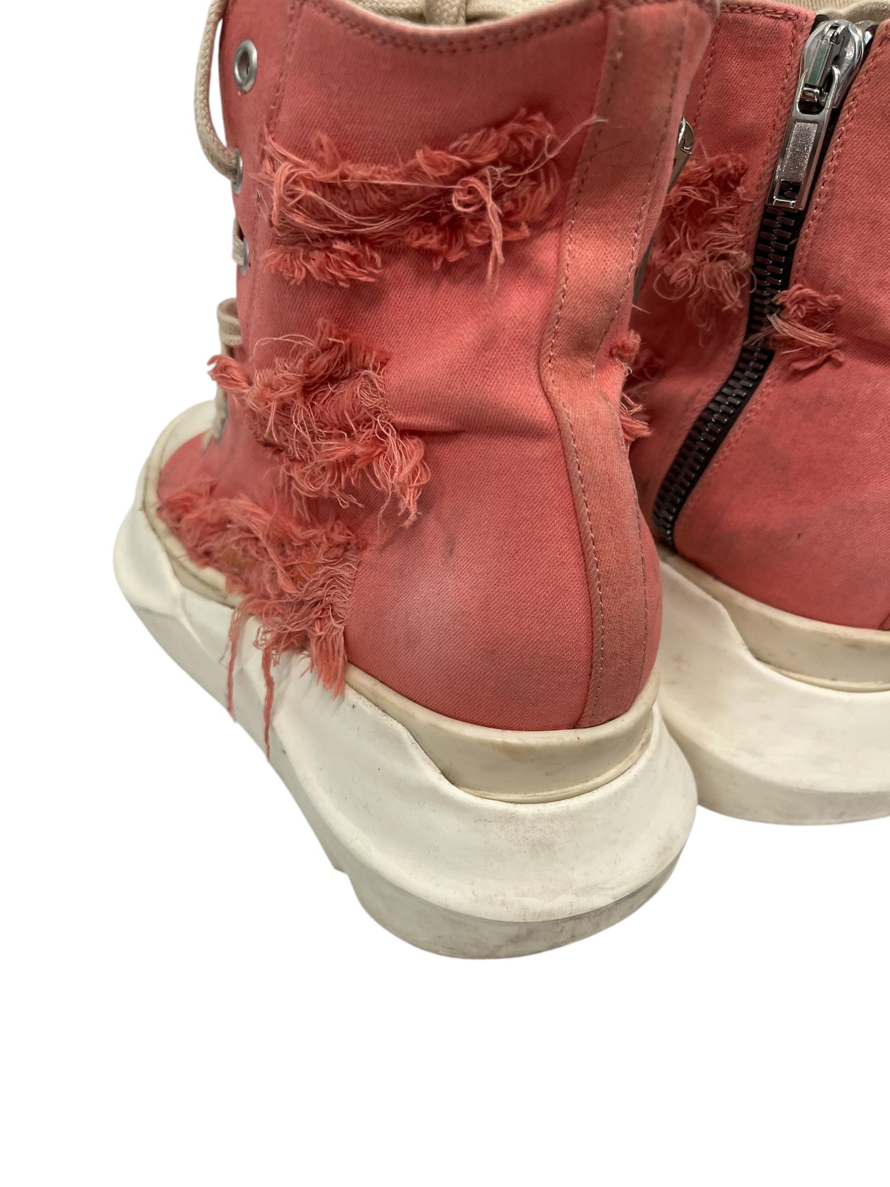 RICK OWENS DRKSHDW/Hi-Sneakers/EU 38/Cotton/PNK/FOGACHINE SLASHED ABSTRACT HIG view 5