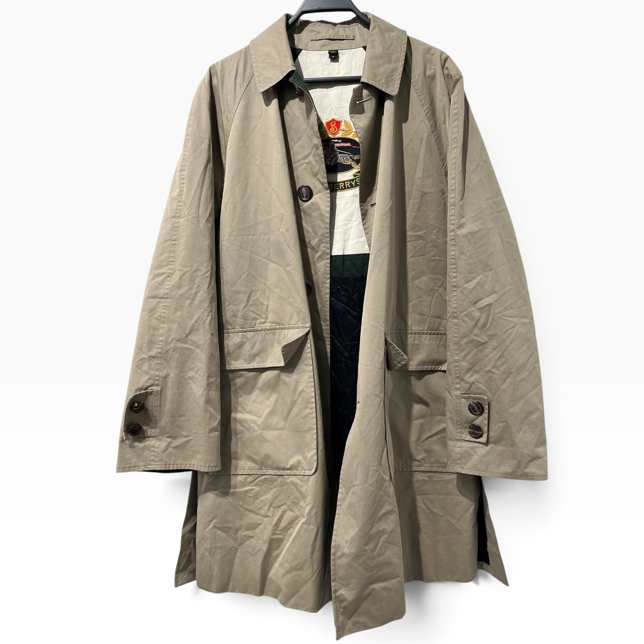 BURBERRY LONDON/Trench Coat/M/Cotton/BEG/Single Breasted/BURBERRYS CREST INTERIOR view 1