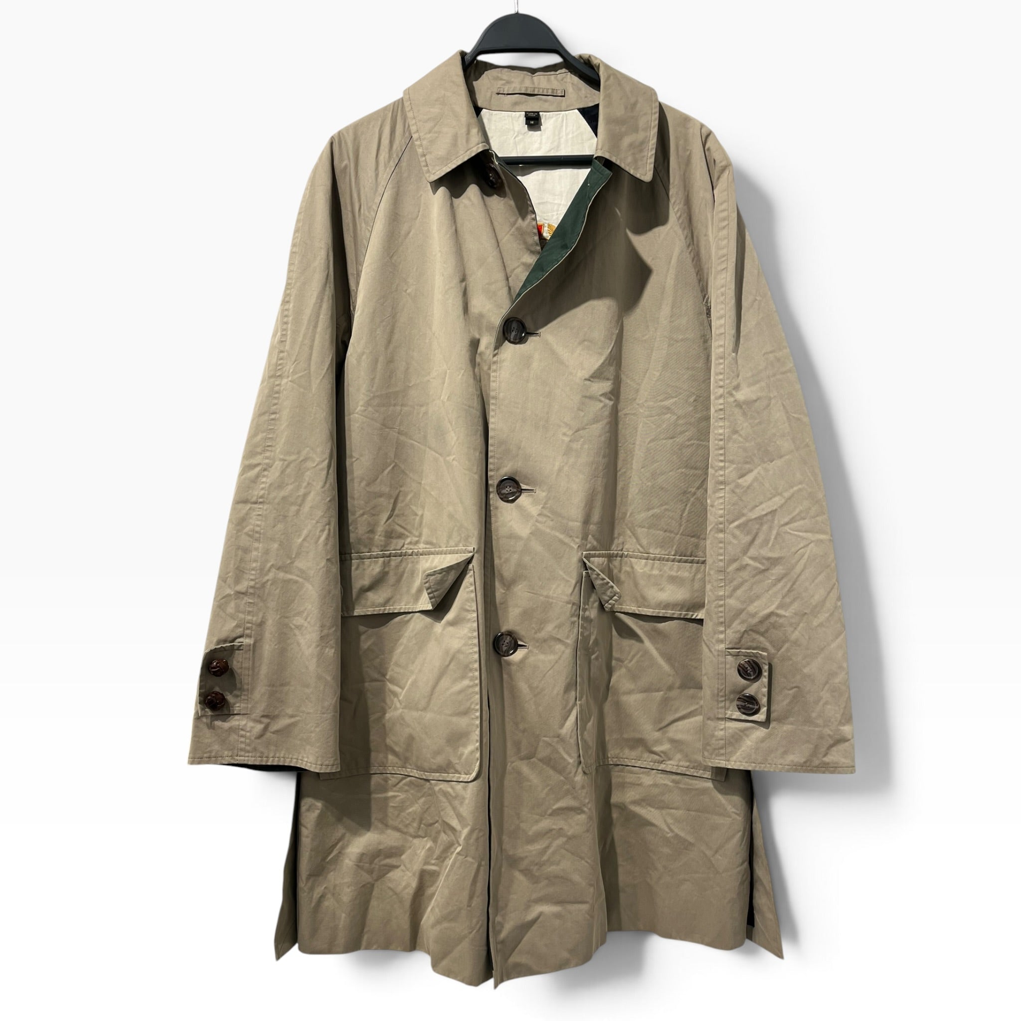 BURBERRY LONDON/Trench Coat/M/Cotton/BEG/Single Breasted/BURBERRYS CREST INTERIOR view 2