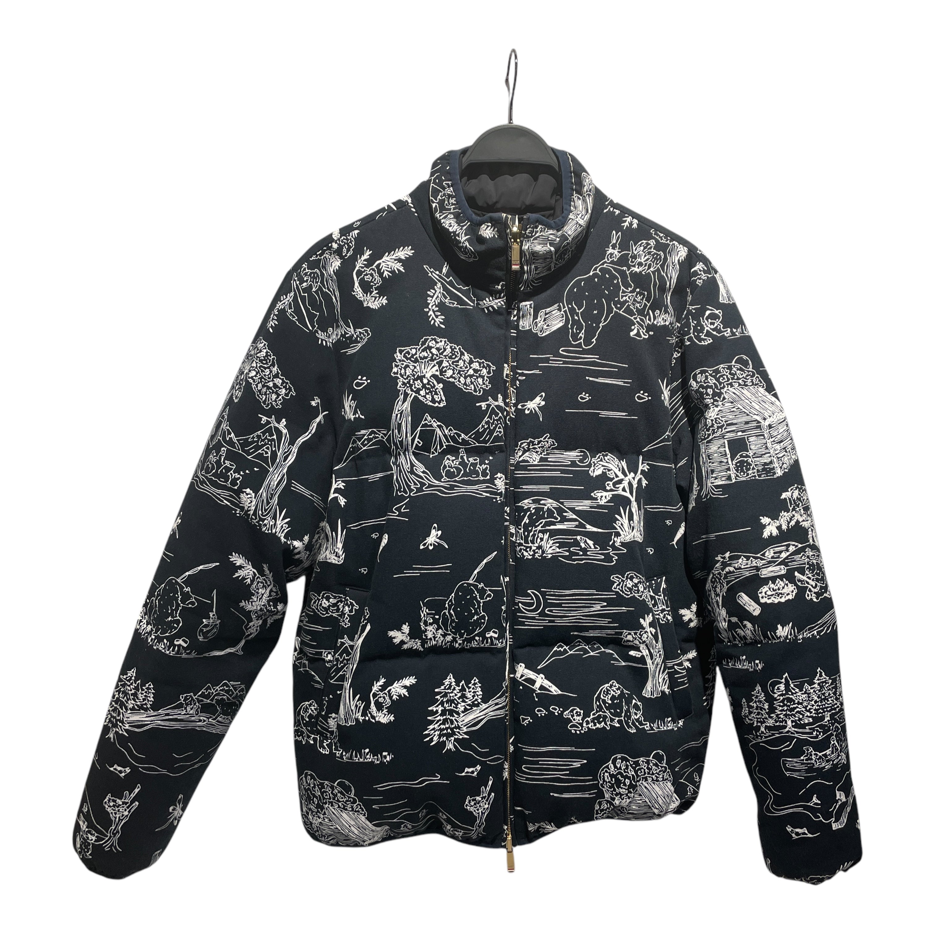 THOM BROWNE. NEW YORK/Puffer Jkt/1/Cotton/NVY/All Over Print/ view 1