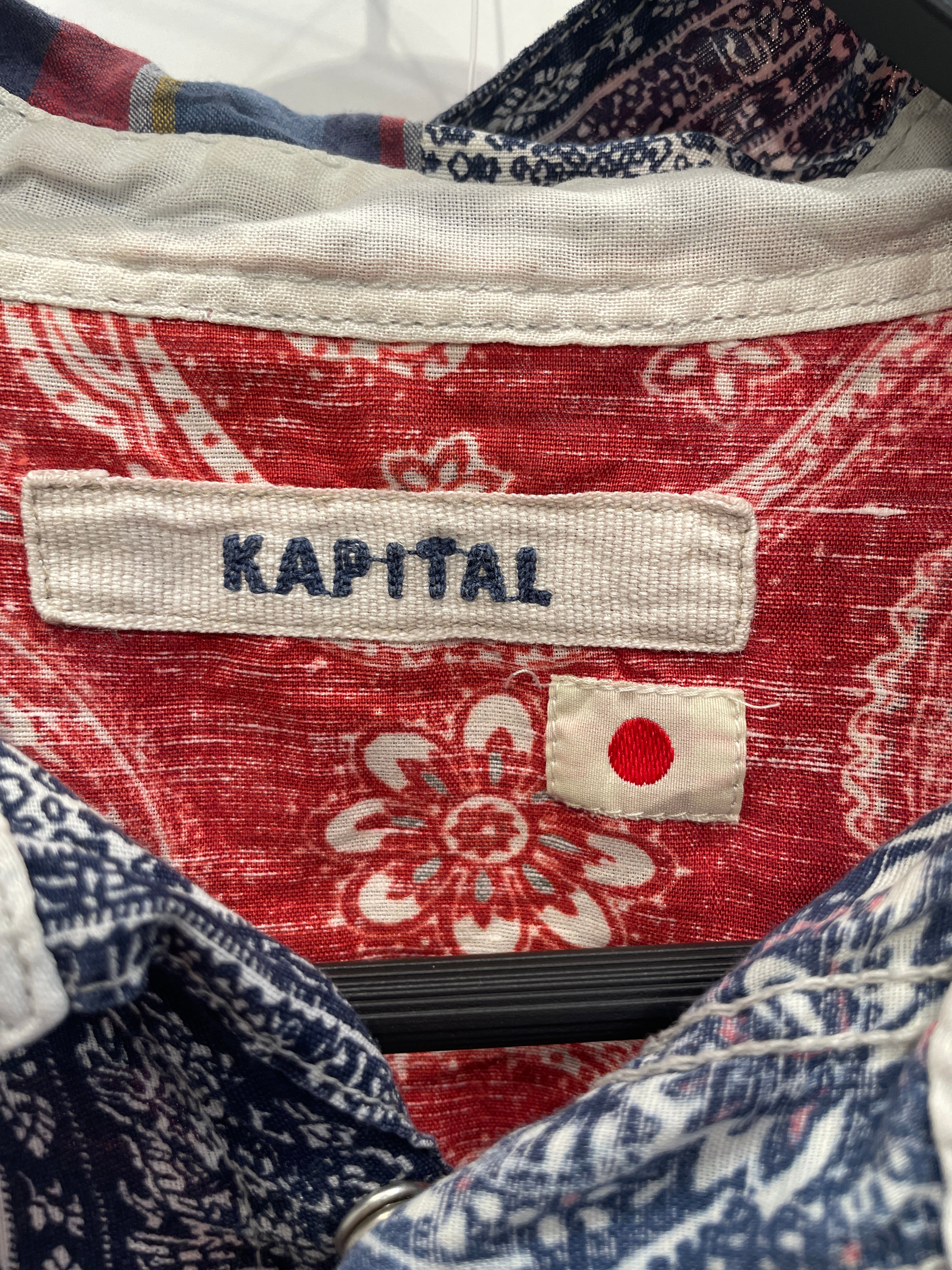 KAPITAL/Flannel Shirt/3/Cotton/MLT/All Over Print/PATCH WORK RED BLU view 5