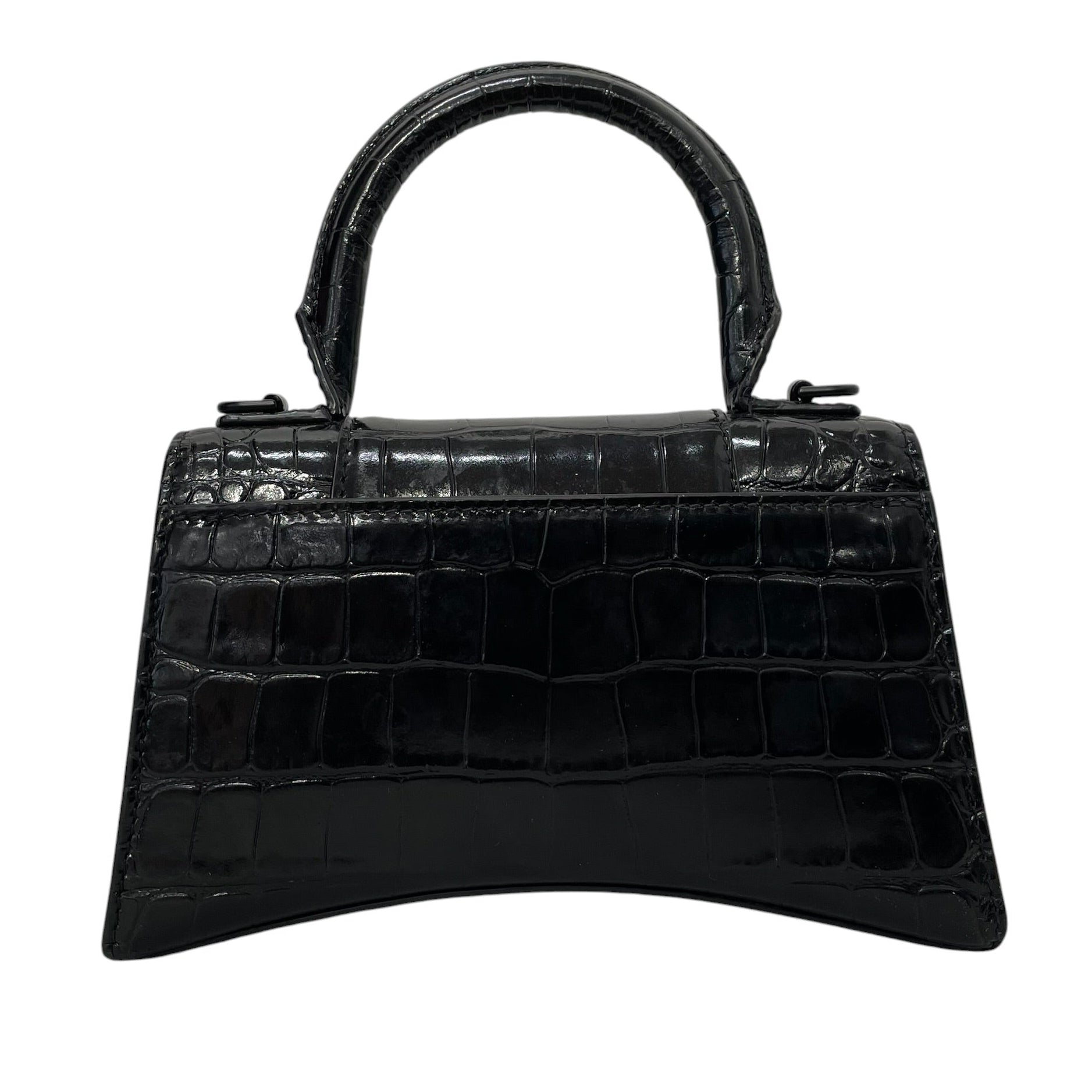 BALENCIAGA/Tote Bag/Leather/BLK/hourglass xs view 2