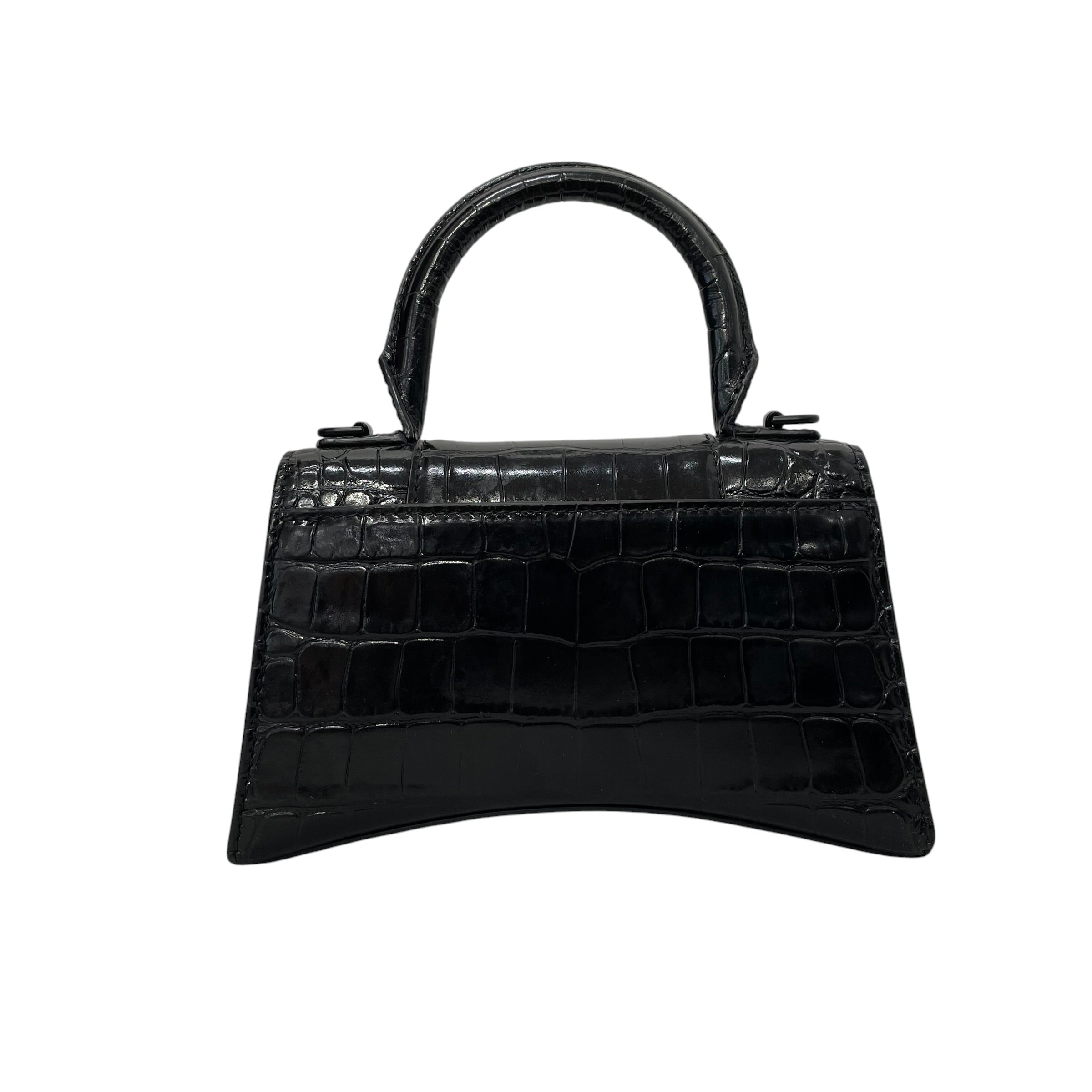 BALENCIAGA/Tote Bag/Leather/BLK/hourglass xs view 4