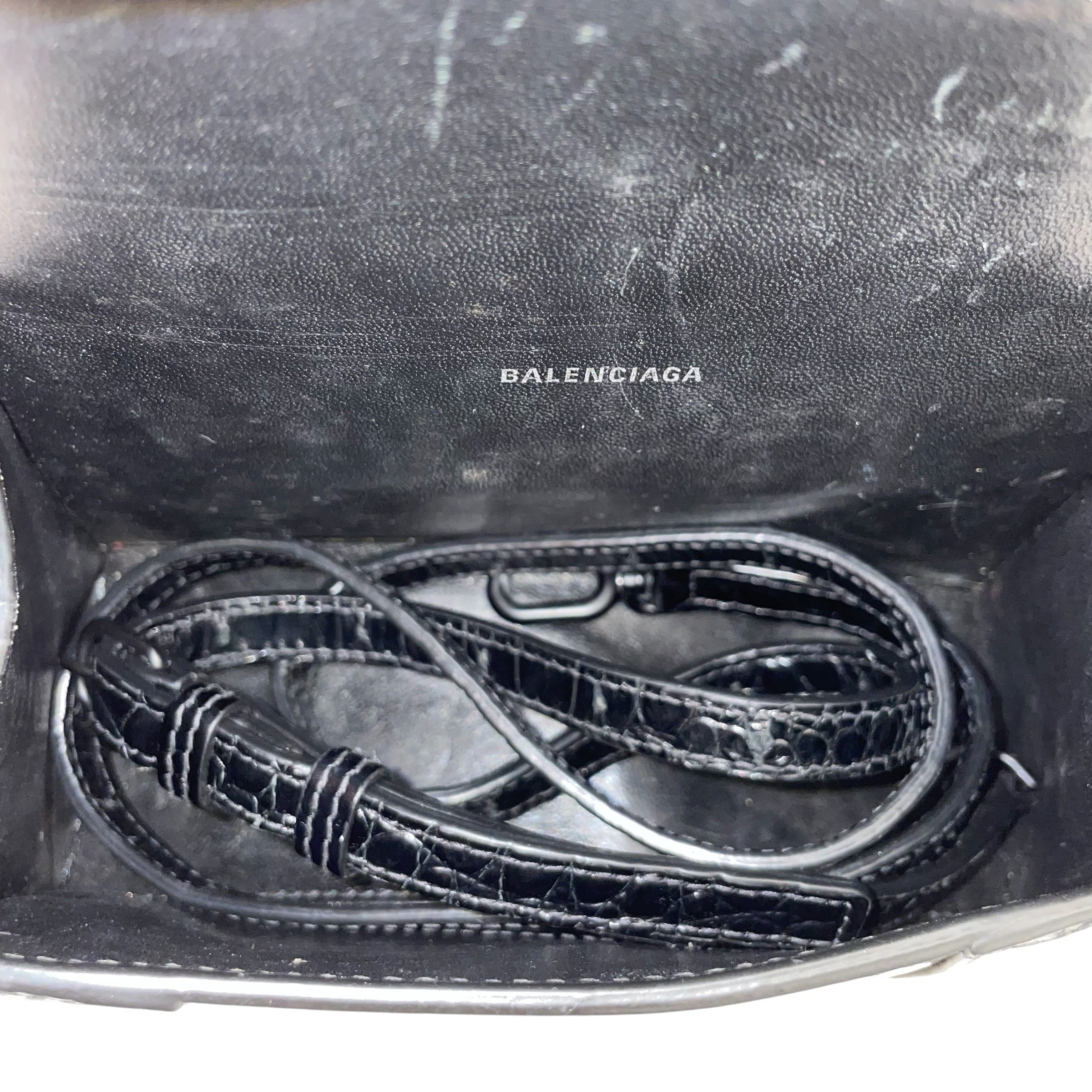 BALENCIAGA/Tote Bag/Leather/BLK/hourglass xs view 7