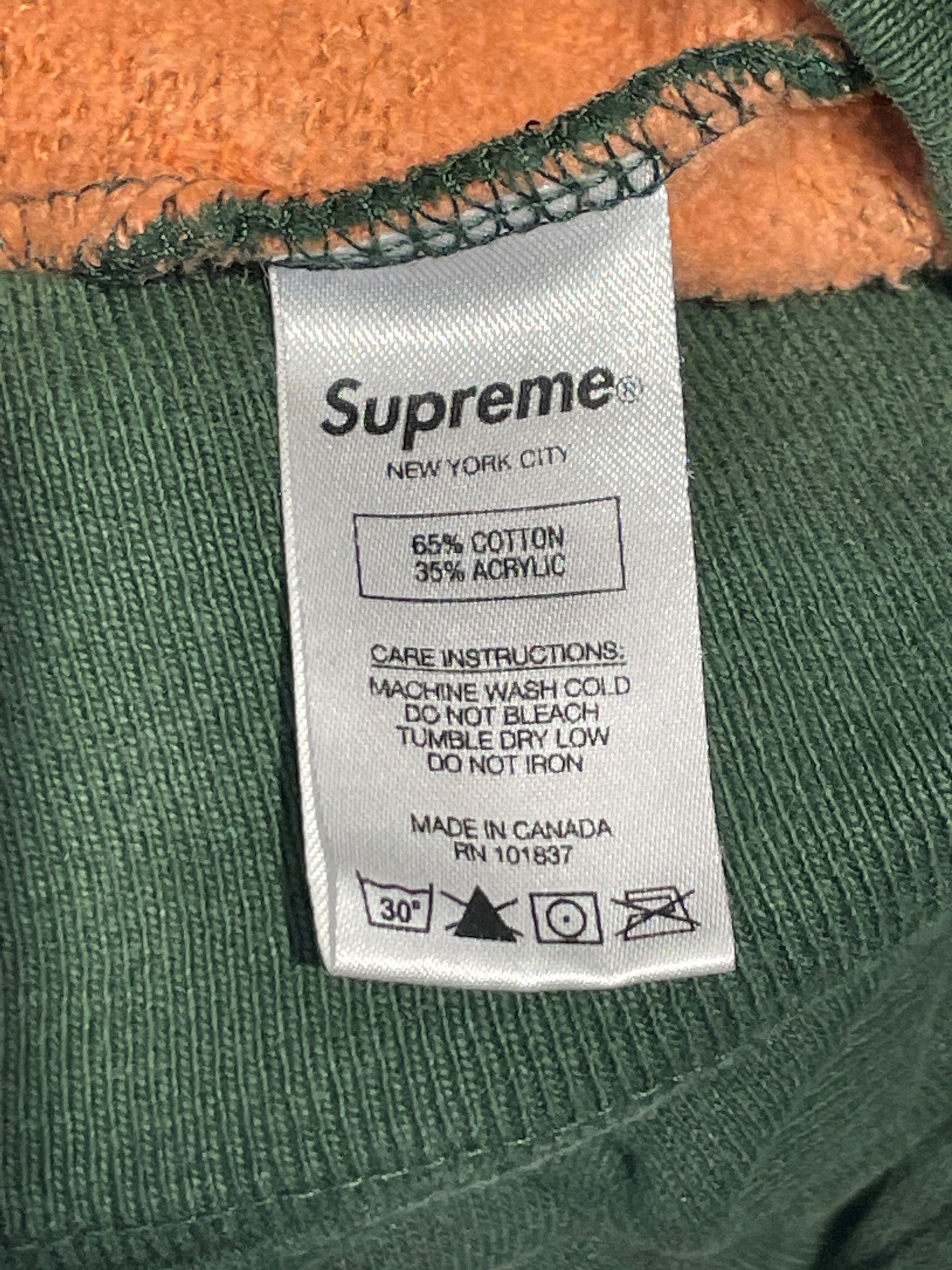 Supreme/Hoodie/M/Cotton/GRN/contrast inner view 4