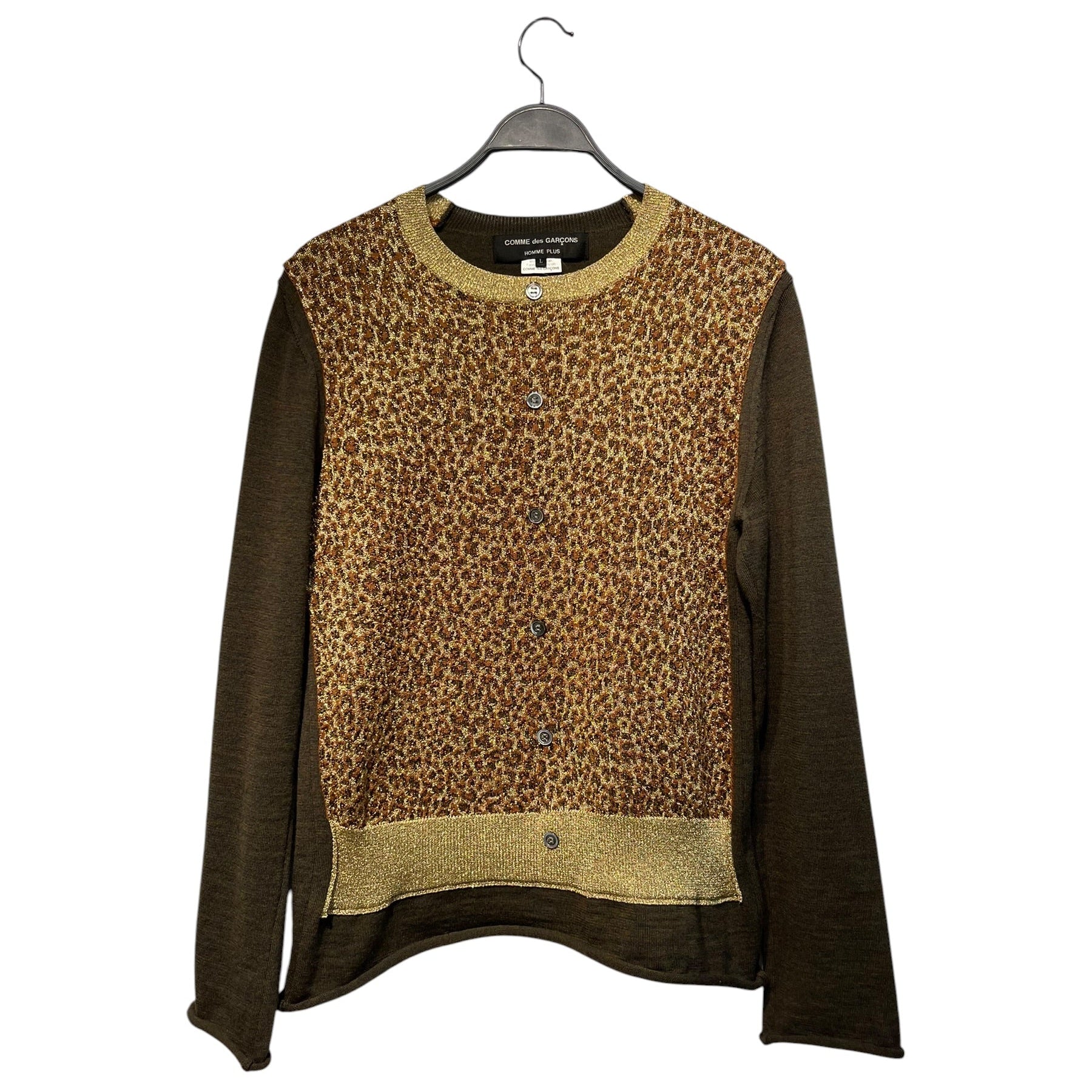 COMME des GARCONS HOMME PLUS/Cardigan/L/Animal Pattern/Wool/GLD/ view 1