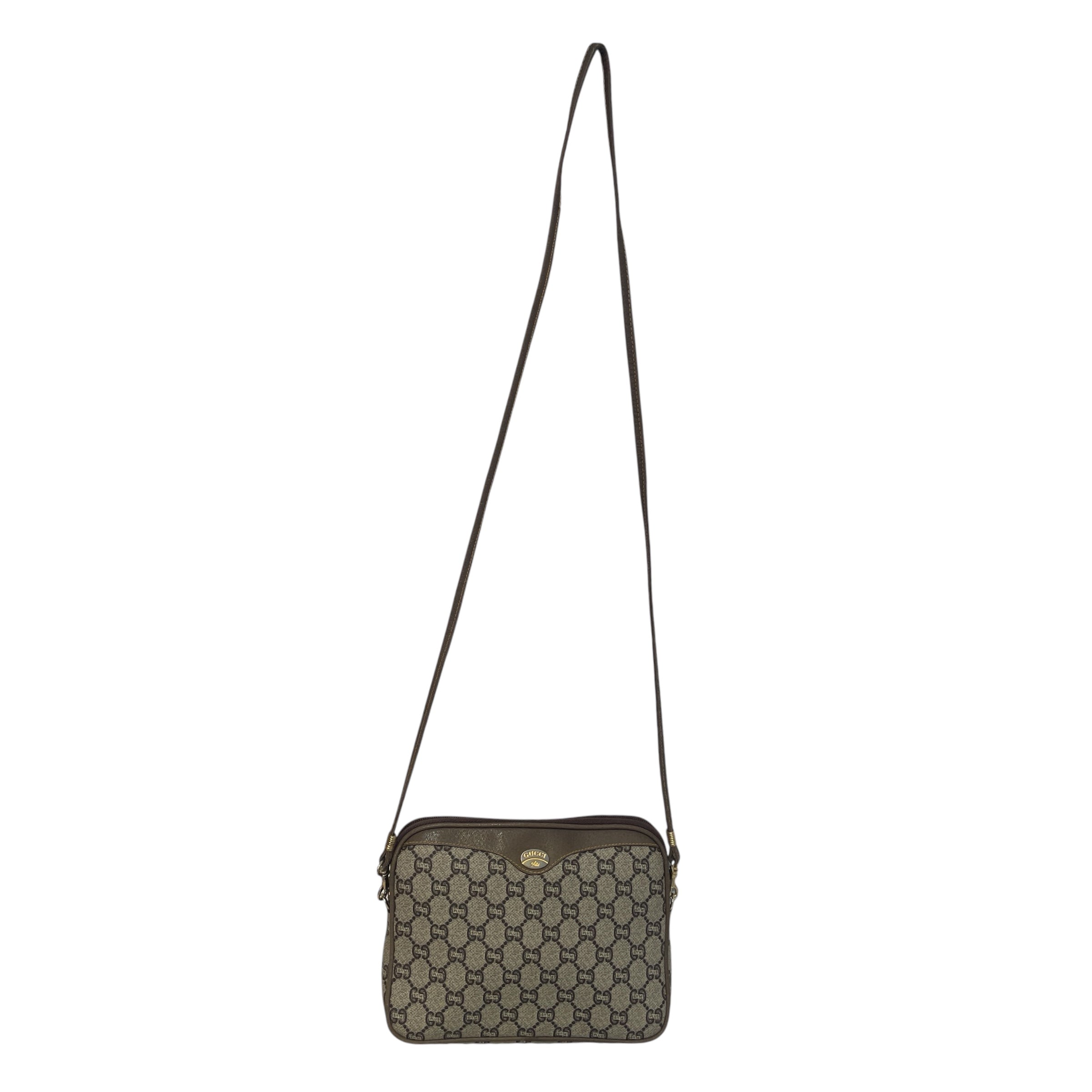 GUCCI/Cross Body Bag/Monogram/Leather/BRW/Vintage GG supreme monogram view 1