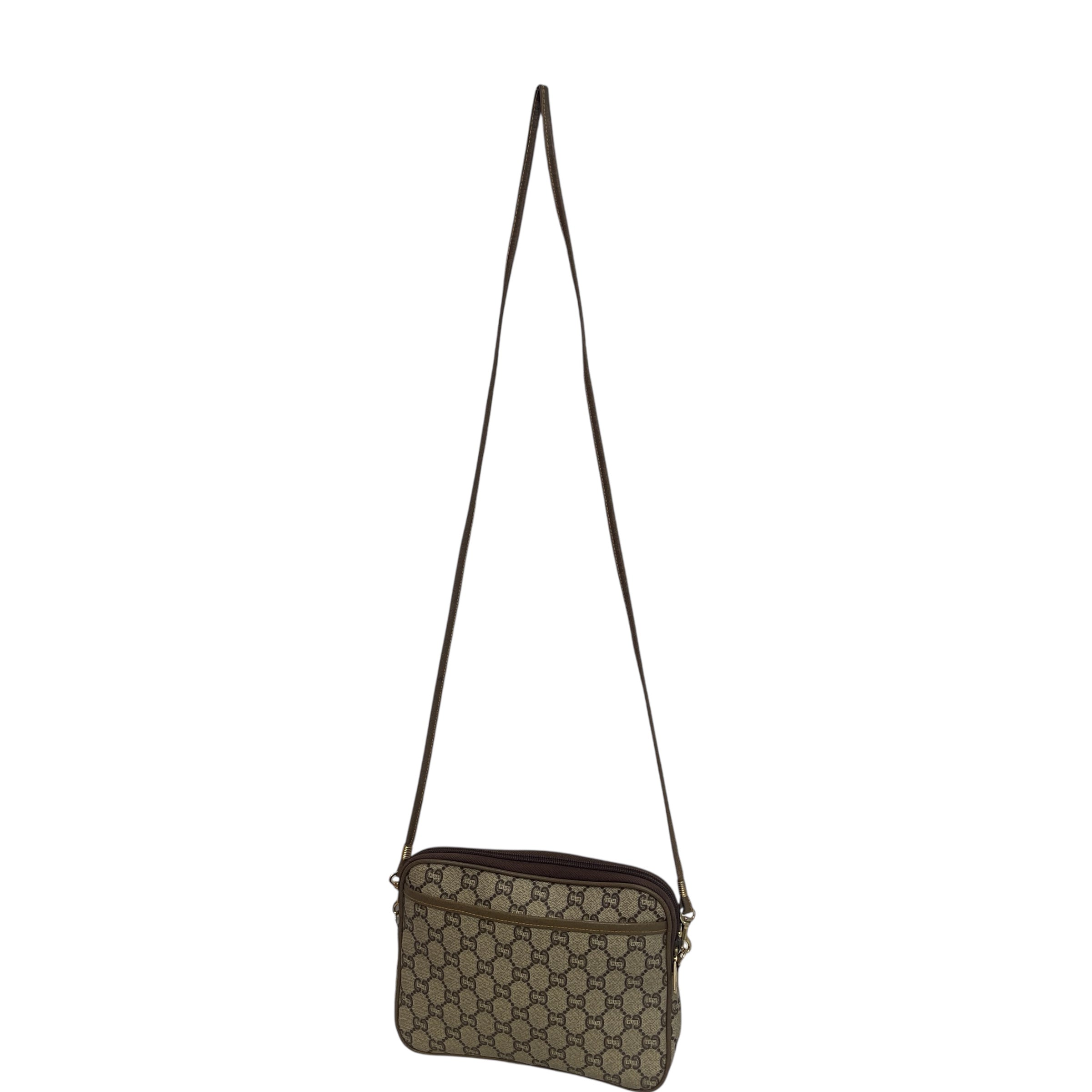 GUCCI/Cross Body Bag/Monogram/Leather/BRW/Vintage GG supreme monogram view 2