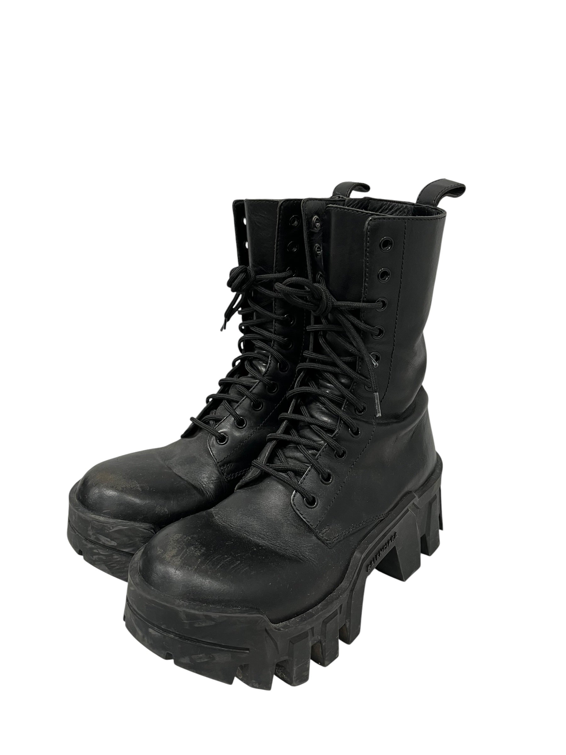 BALENCIAGA/Boots/EU 38/Leather/BLK/BULLDOZER view 1