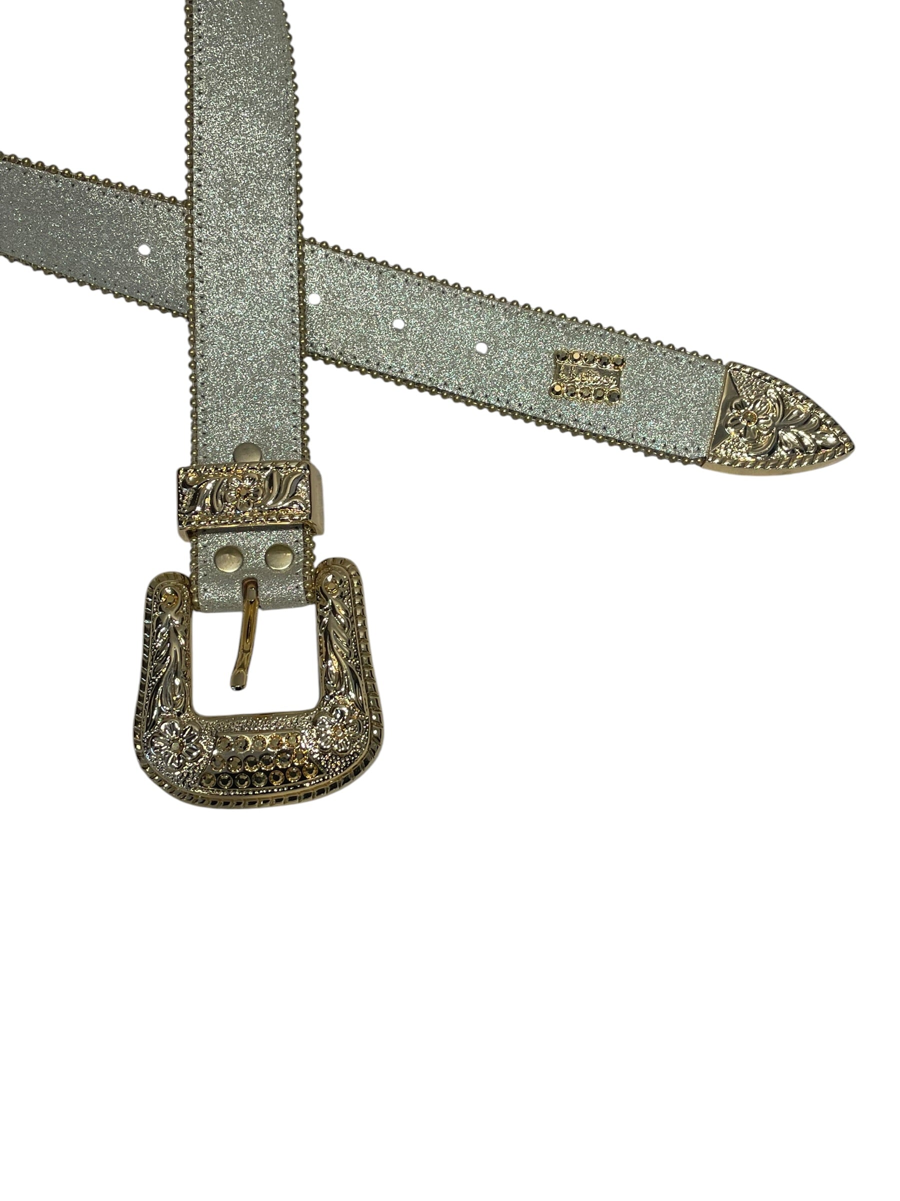 b.b.simon/Belt/Leather/GLD/GOLD PLEATED STUD view 2