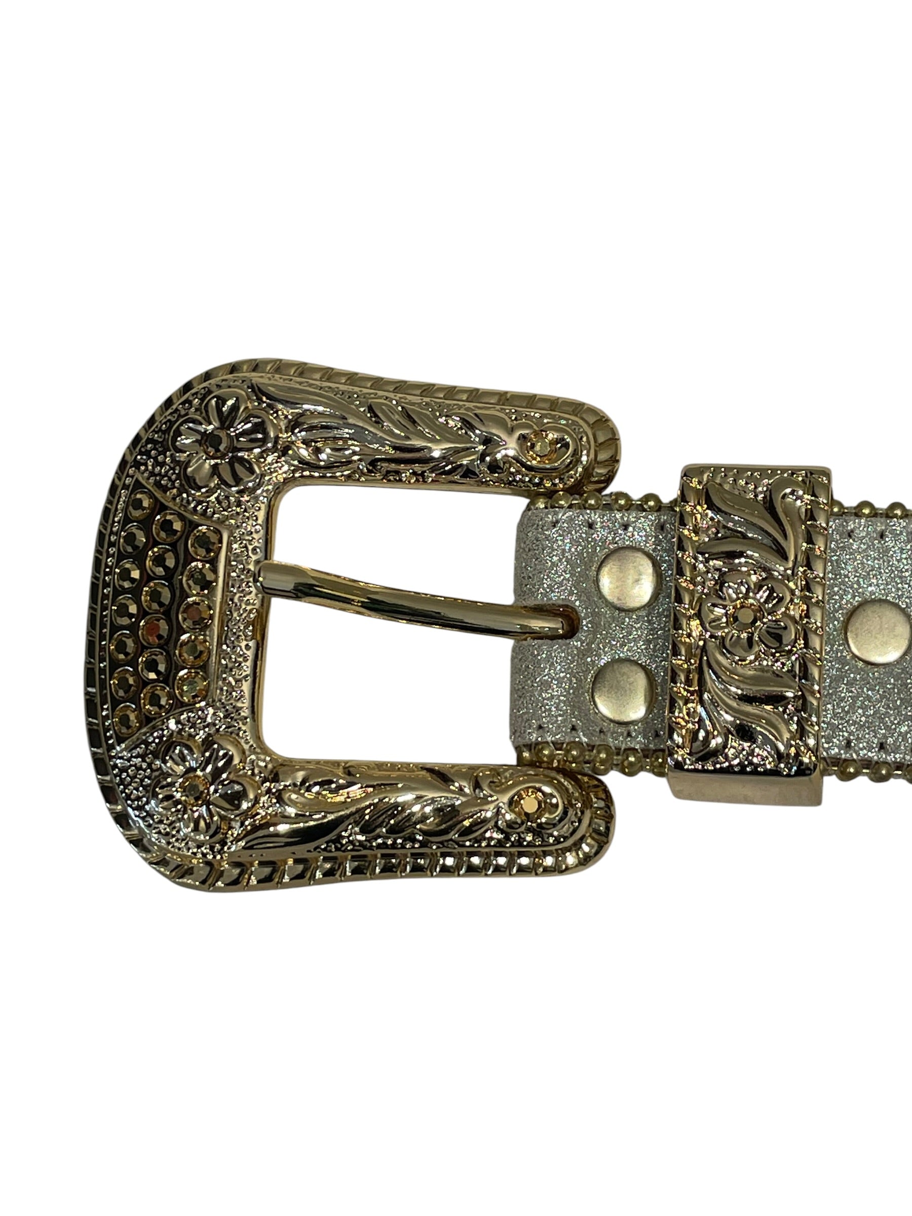 b.b.simon/Belt/Leather/GLD/GOLD PLEATED STUD view 3
