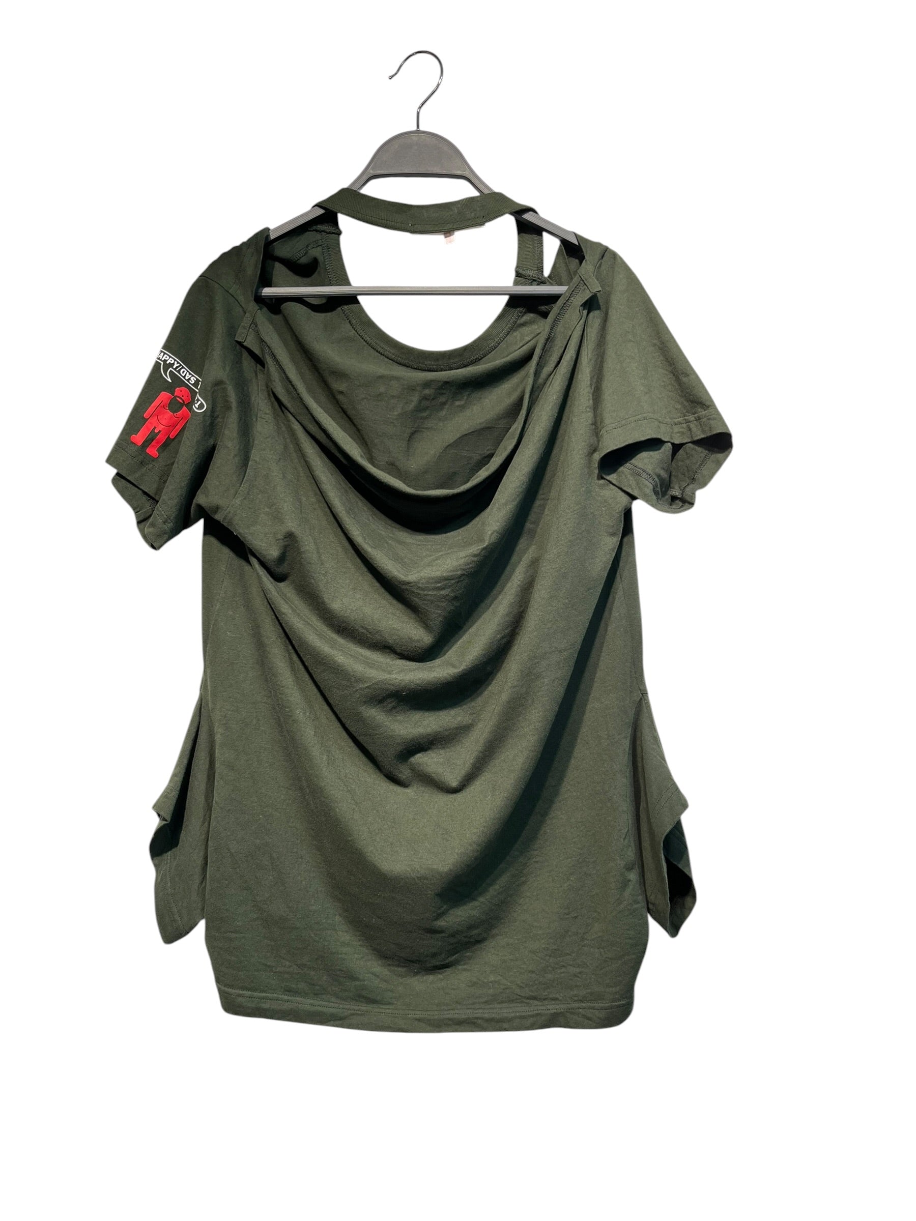 Walter Van Beirendonck/T-Shirt/XL/Cotton/GRN/Graphic/happy/sad turntable view 2