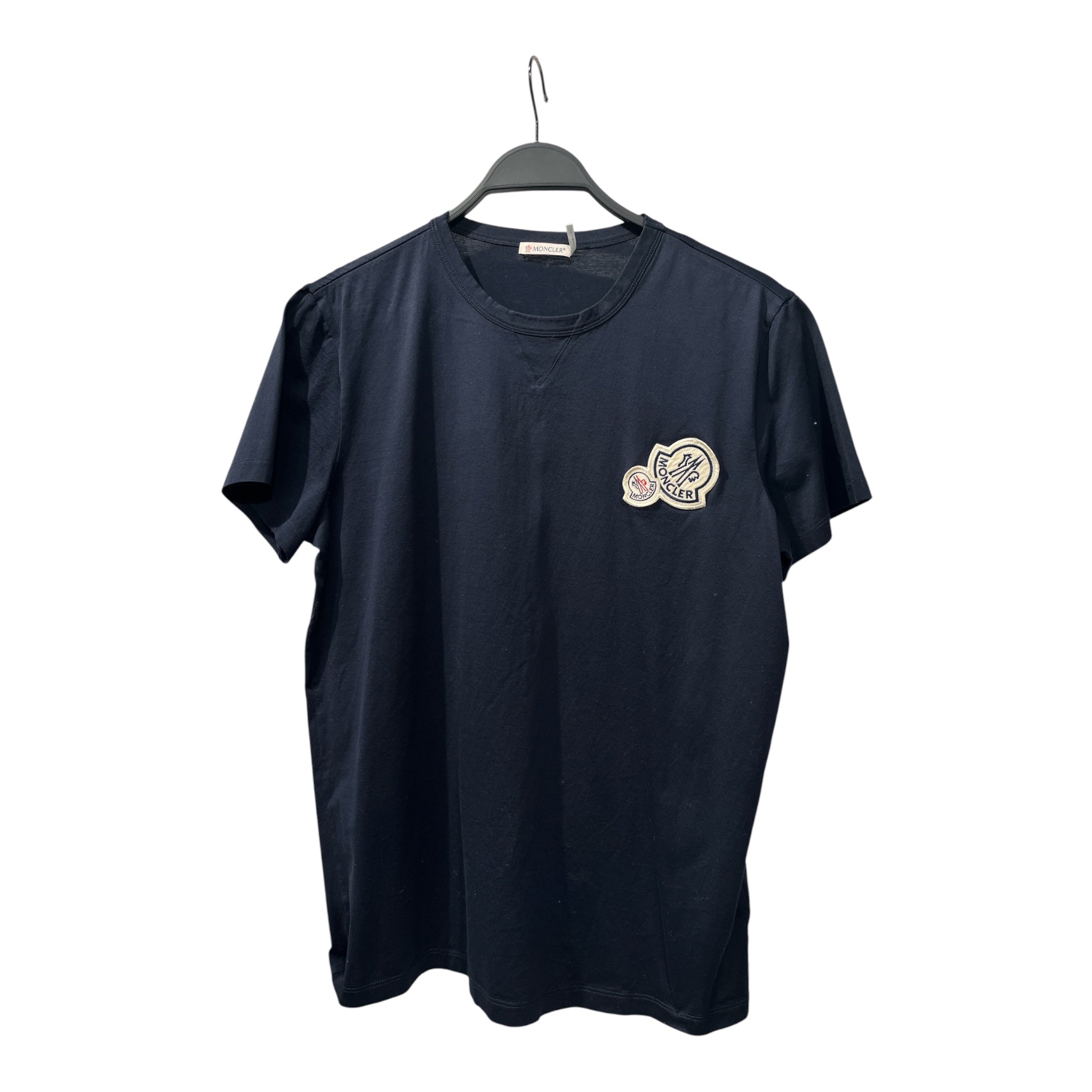MONCLER/T-Shirt/M/Cotton/NVY/DOUBLE PATCH ON FRONT view 1
