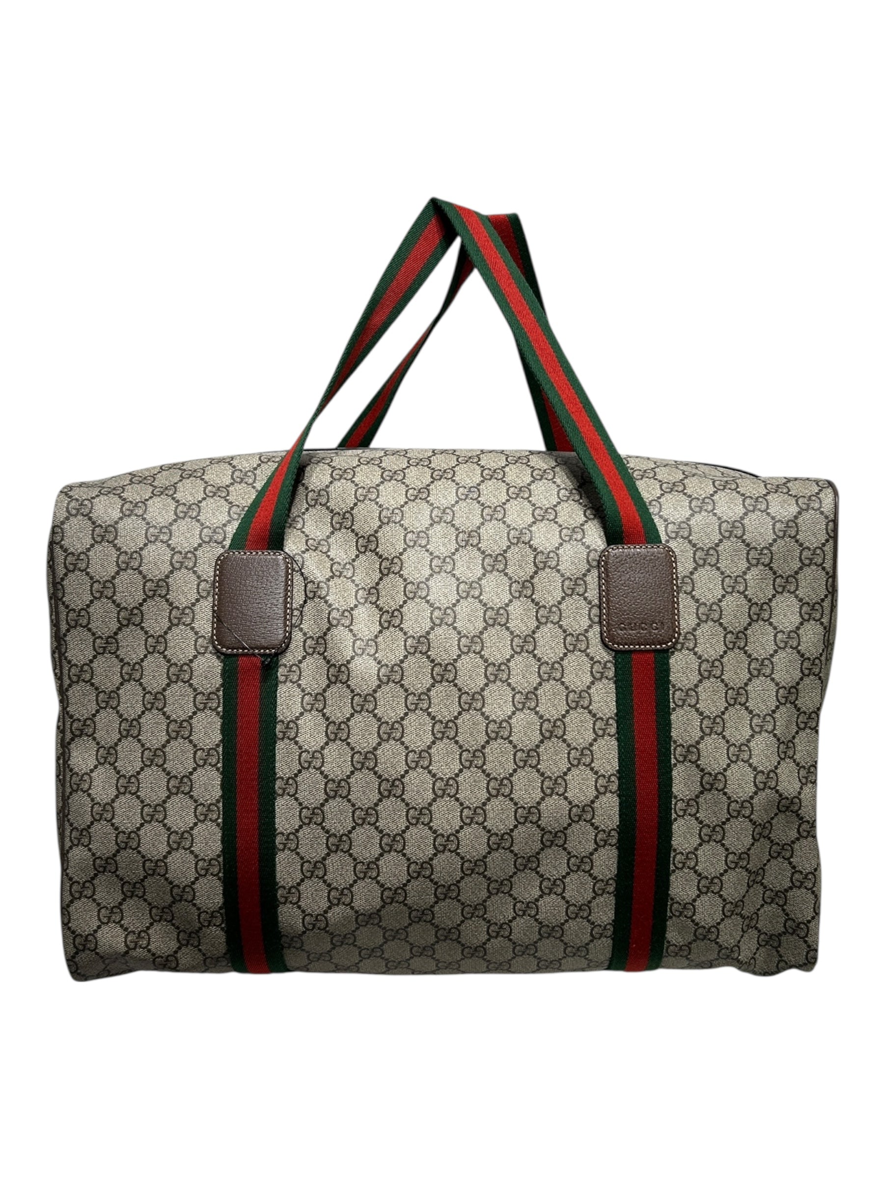 GUCCI/Tote Bag/Monogram/BRW/MEDIUM DUFFLE BAG WITH WEB view 2
