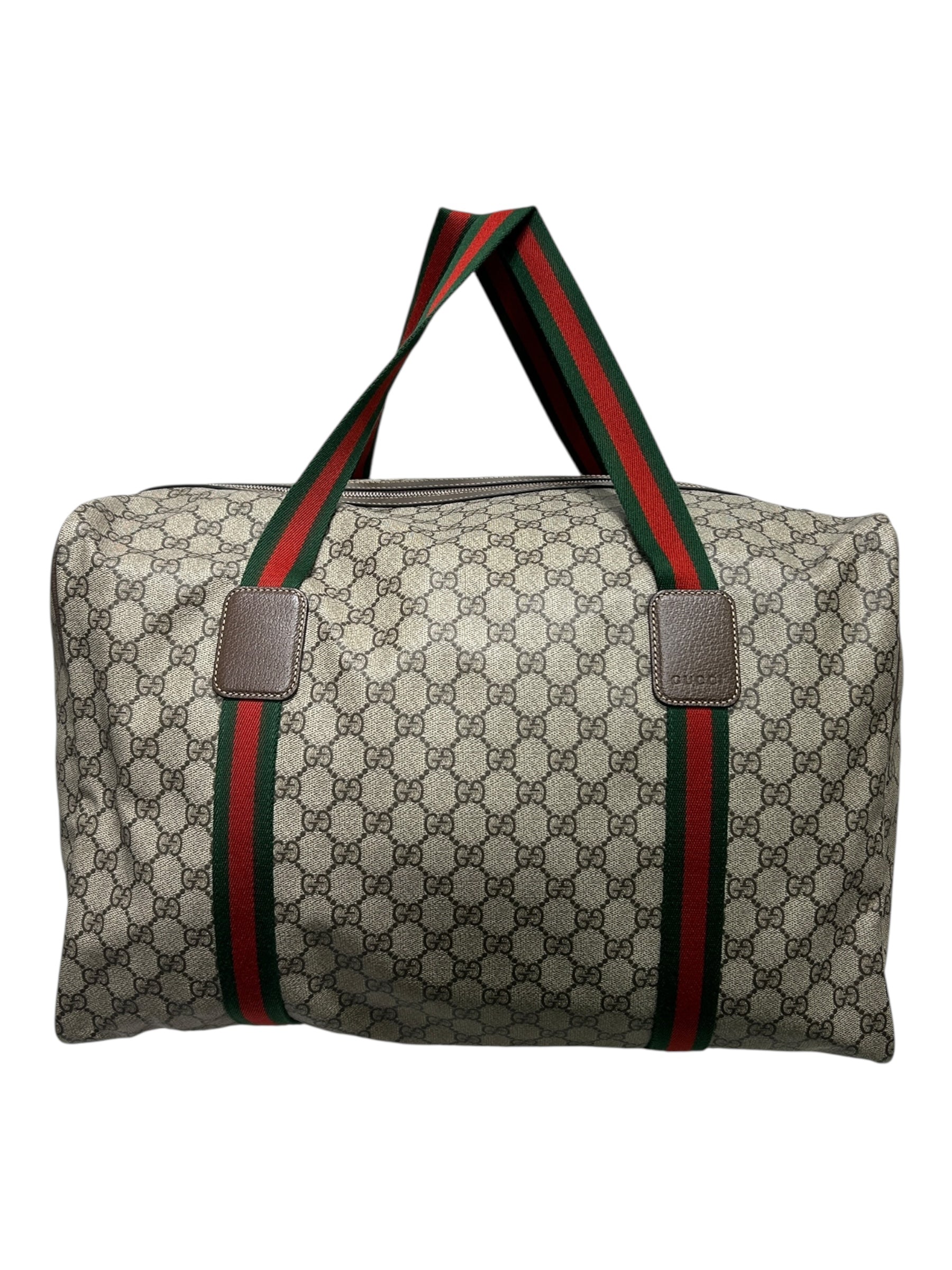 GUCCI/Tote Bag/Monogram/BRW/MEDIUM DUFFLE BAG WITH WEB view 1