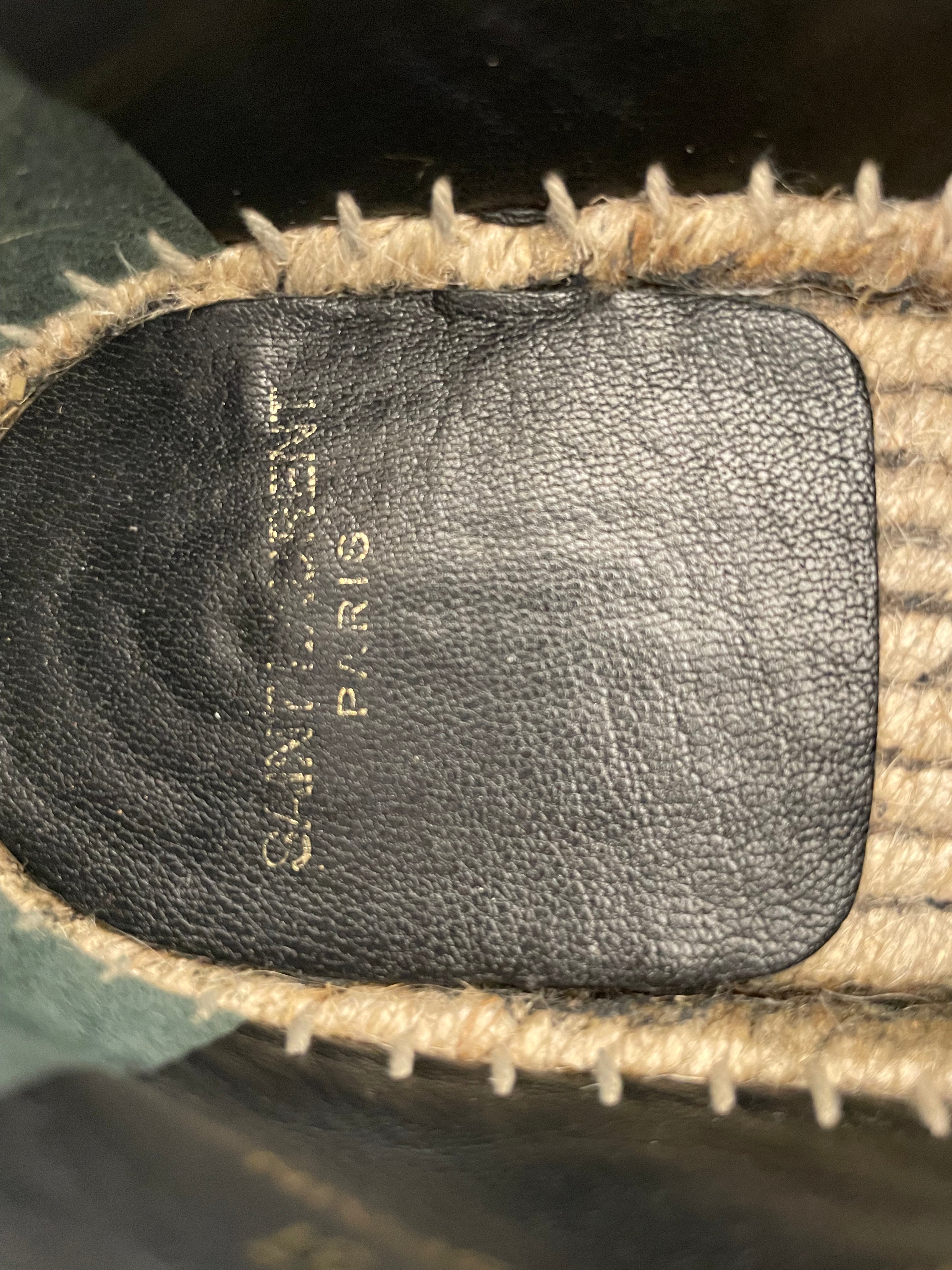 SAINT LAURENT/Espadrilles/EU 37/Floral Pattern/Lambskin/BLK/PLATFROM ESPADRILLS view 3