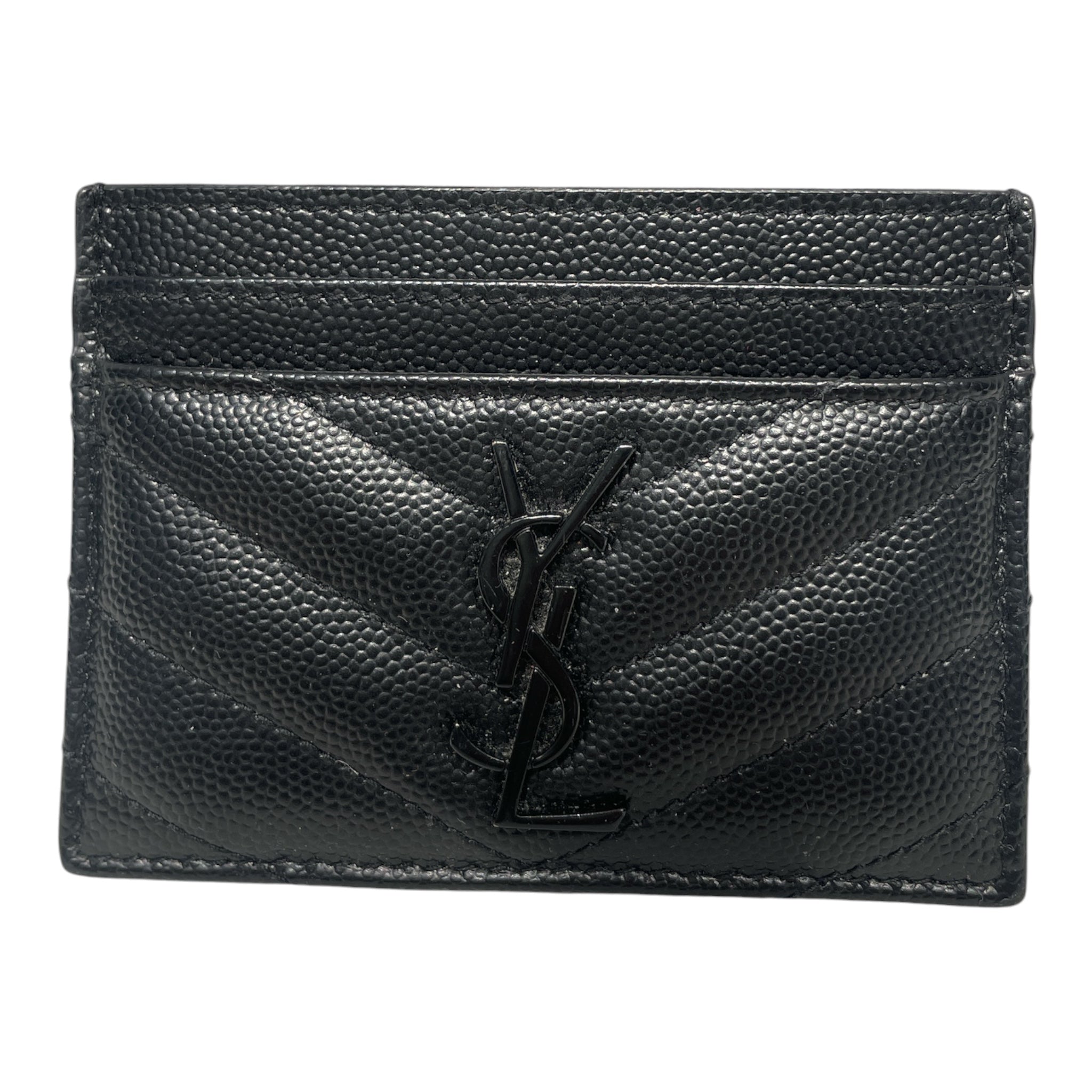 YVES SAINT LAURENT/Wallet/Leather/BLK/MATELASSE CARD CASE view 1