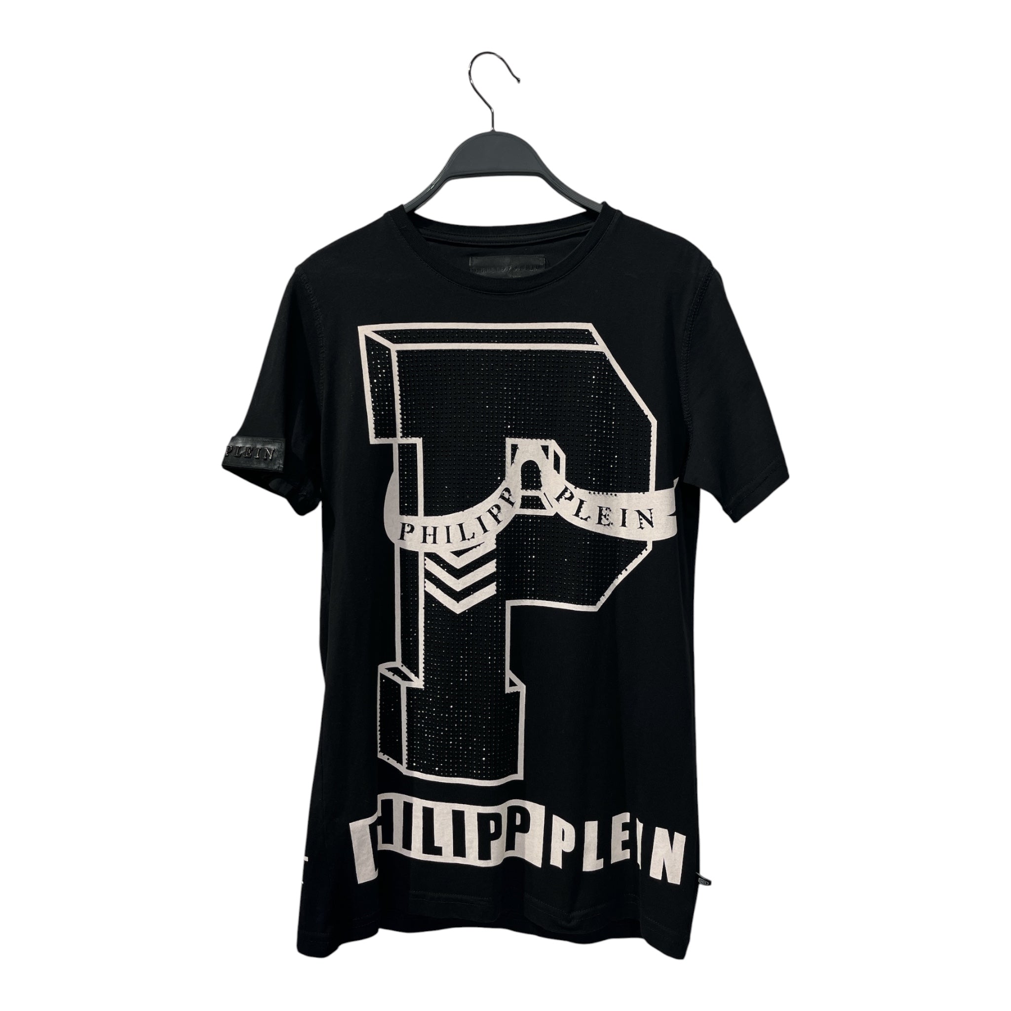 PHILIPP PLEIN/T-Shirt/M/Cotton/BLK/BIG P - BEDAZZLED view 1