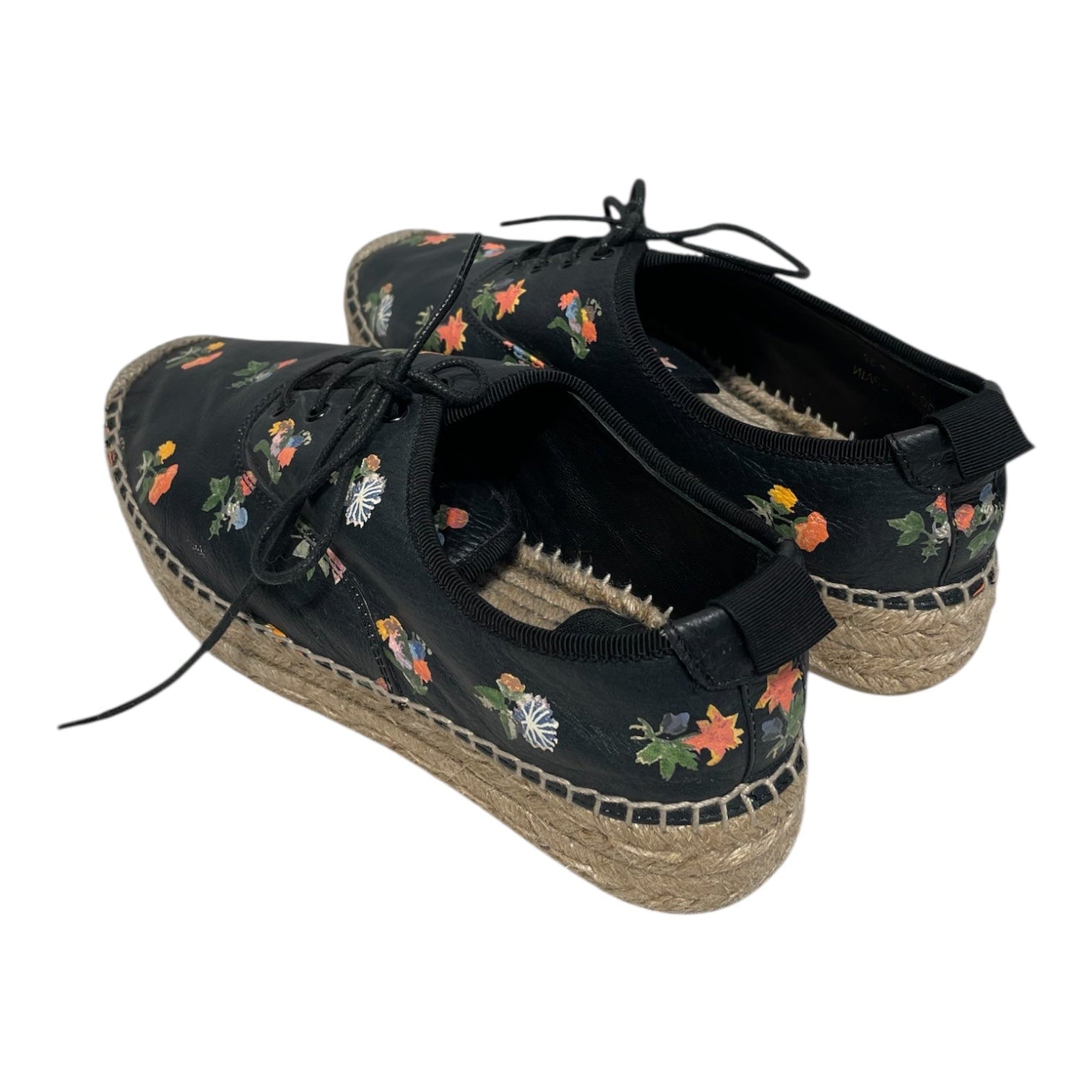 SAINT LAURENT/Espadrilles/EU 37/Floral Pattern/Lambskin/BLK/PLATFROM ESPADRILLS view 2