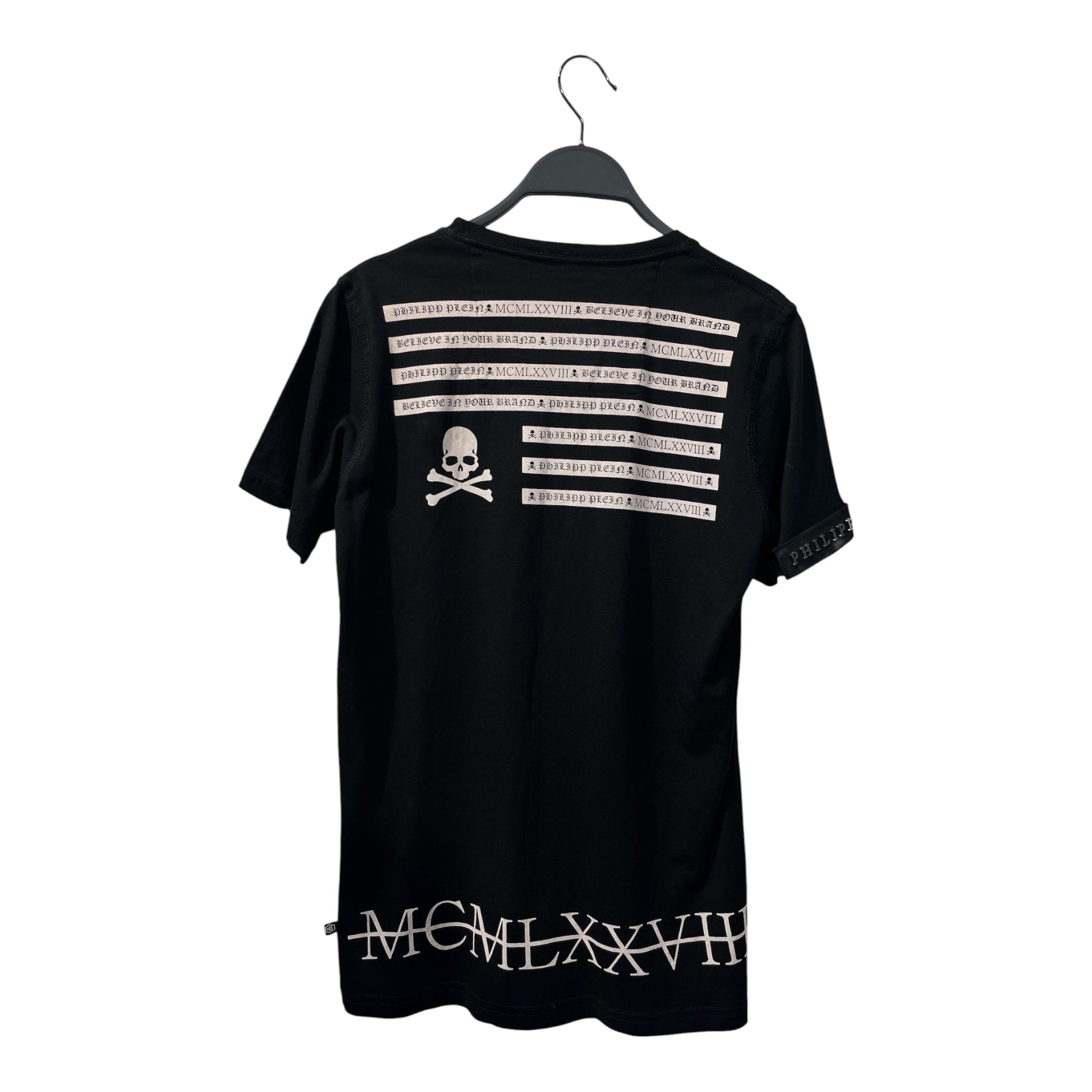 PHILIPP PLEIN/T-Shirt/M/Cotton/BLK/BIG P - BEDAZZLED view 2