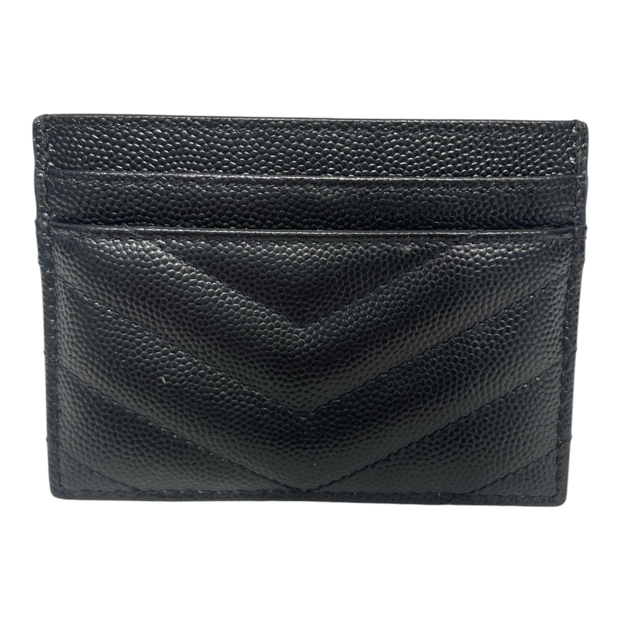 YVES SAINT LAURENT/Wallet/Leather/BLK/MATELASSE CARD CASE view 2