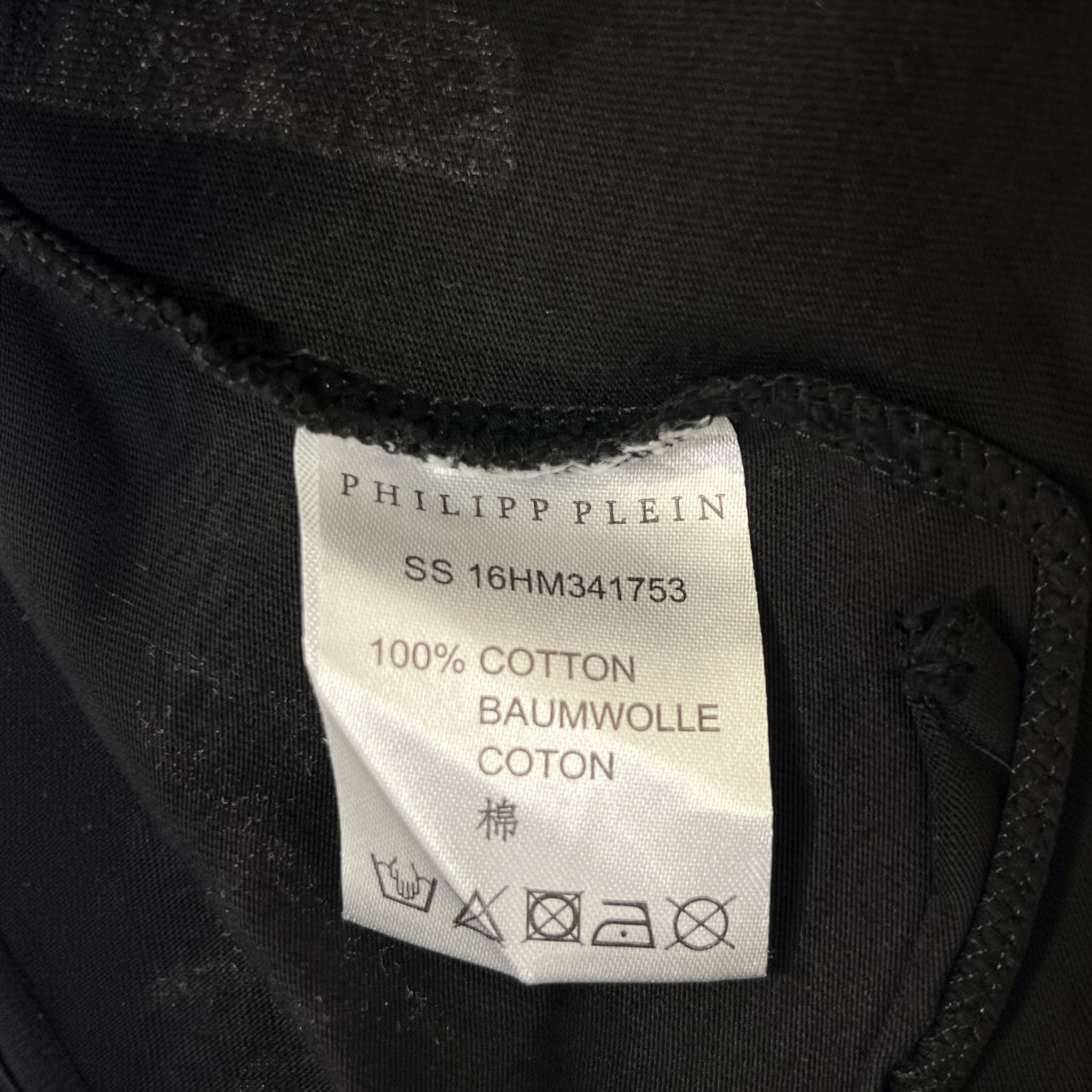 PHILIPP PLEIN/T-Shirt/M/Cotton/BLK/BIG P - BEDAZZLED view 3