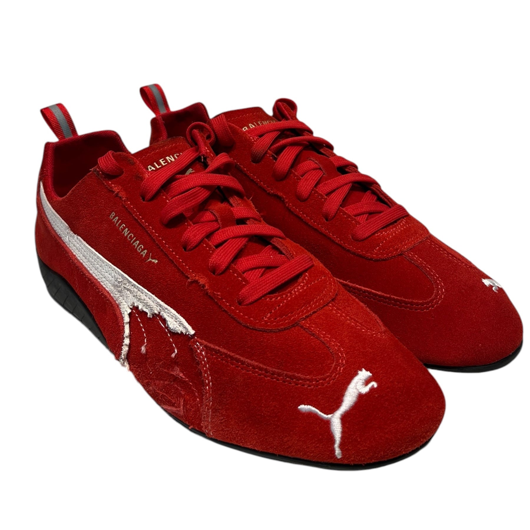 BALENCIAGA/PUMA/Low-Sneakers/EU 44/Suede/RED/ view 1