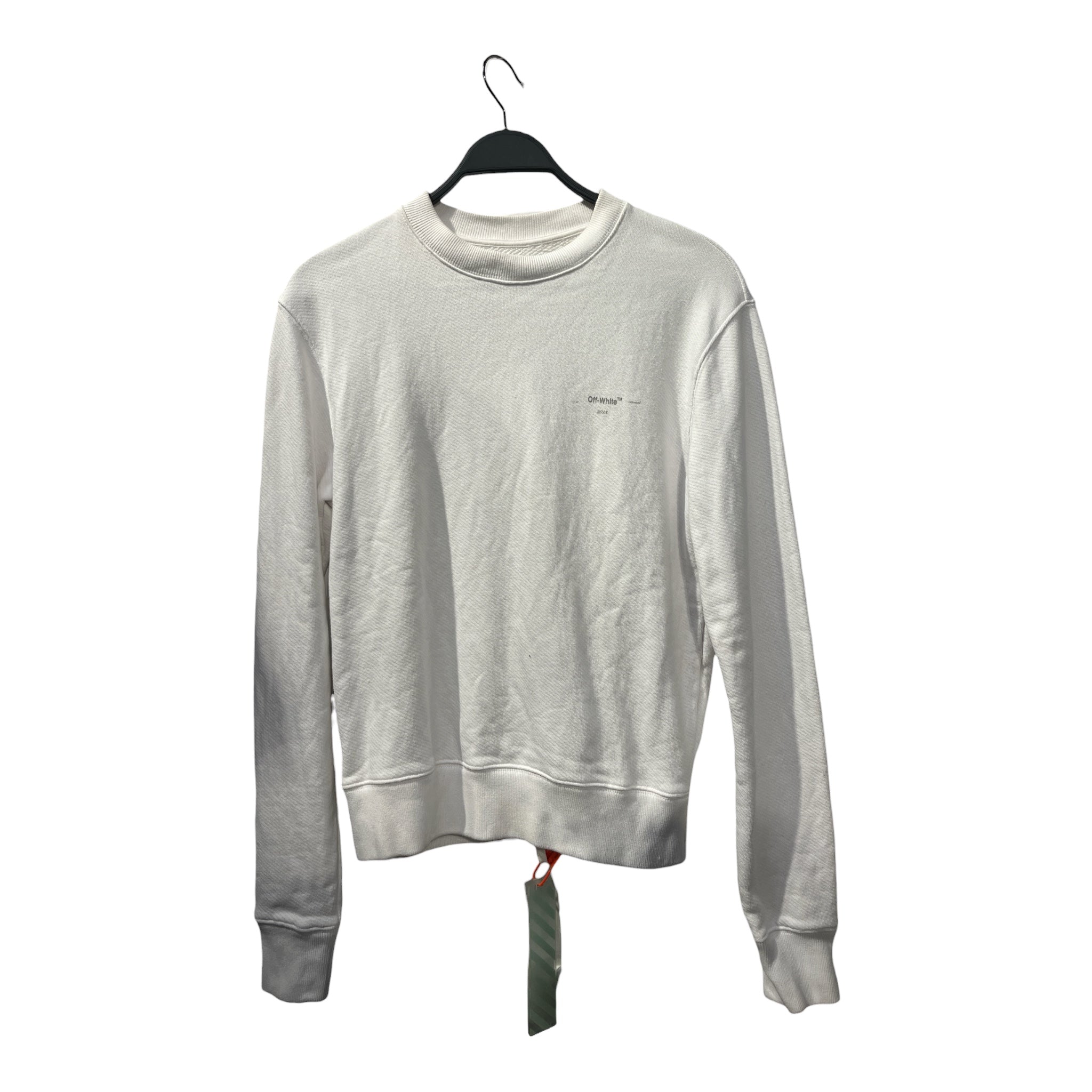 OFF-WHITE/Sweater/XS/Cotton/WHT/CREWNECK GREY LOGO view 1