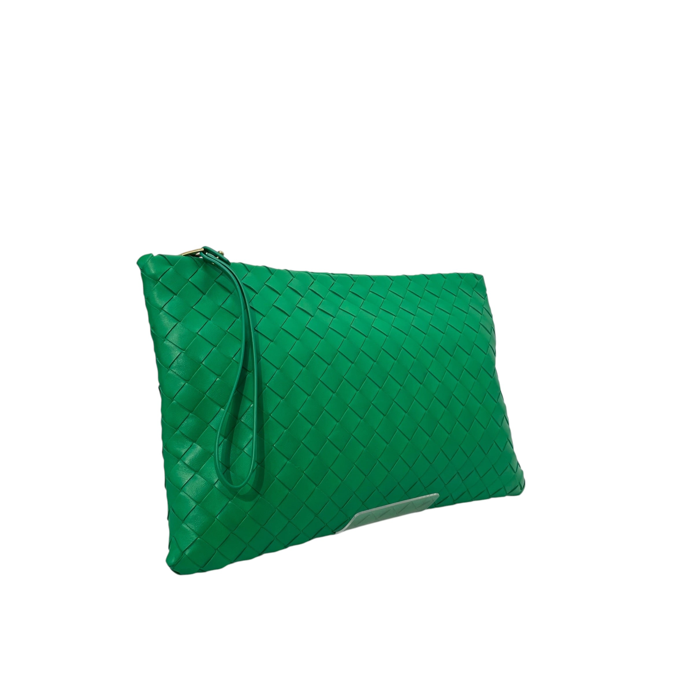 BOTTEGA VENETA/Clutch Bag/Leather/GRN/intrecciato clutch view 1