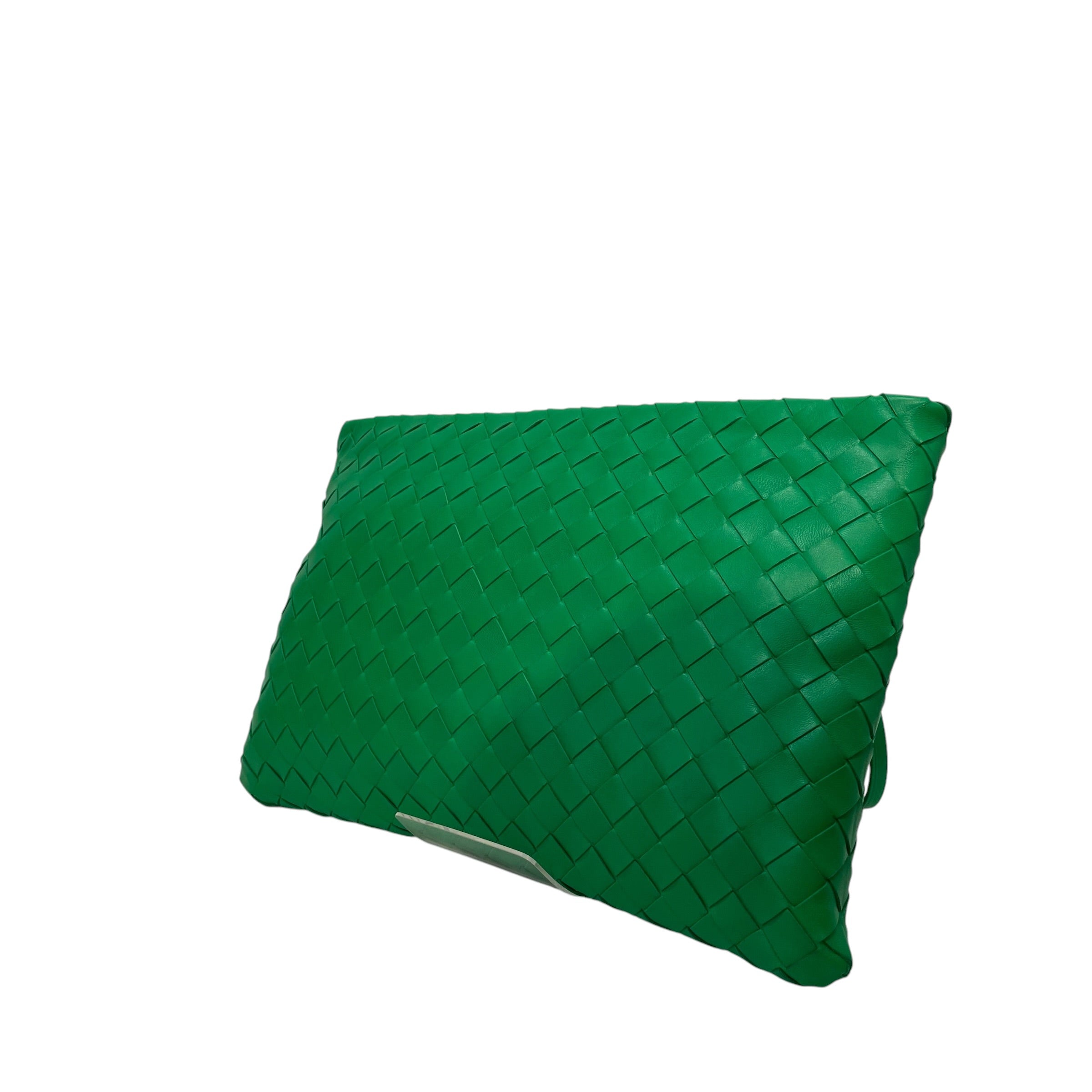 BOTTEGA VENETA/Clutch Bag/Leather/GRN/intrecciato clutch view 2