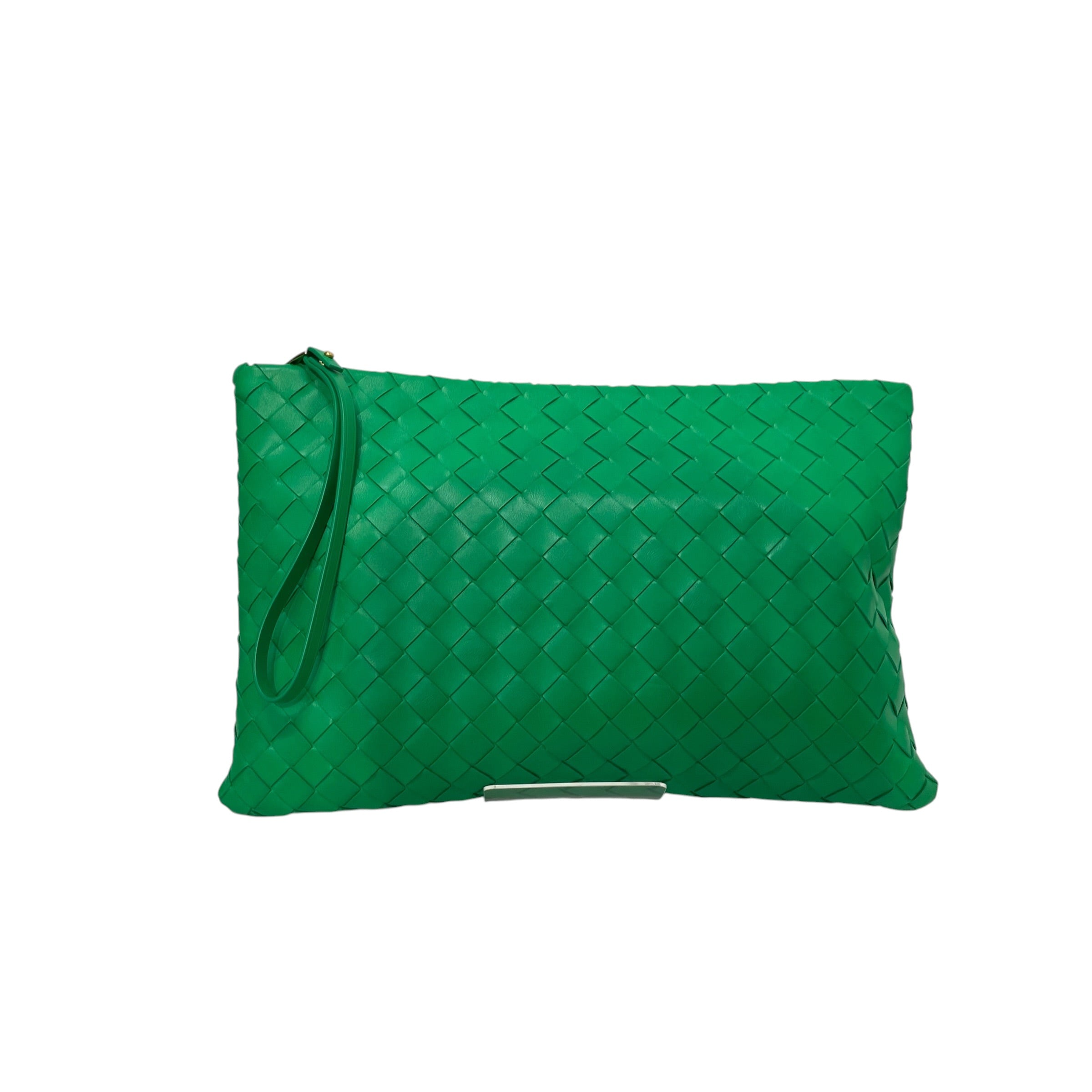 BOTTEGA VENETA/Clutch Bag/Leather/GRN/intrecciato clutch view 3