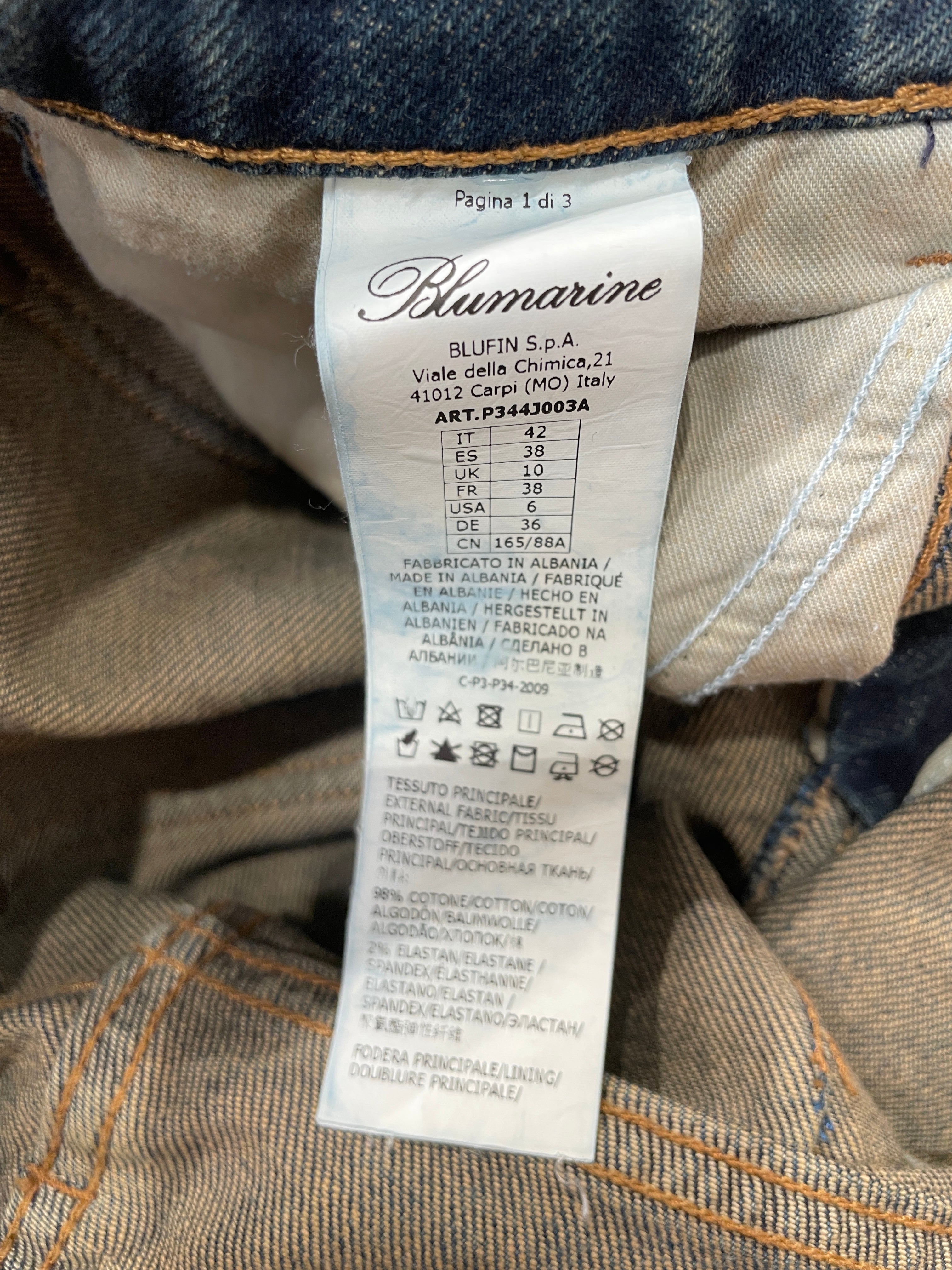 BLUMARINE/Bootcut Pants/6/Denim/BLU/ view 3