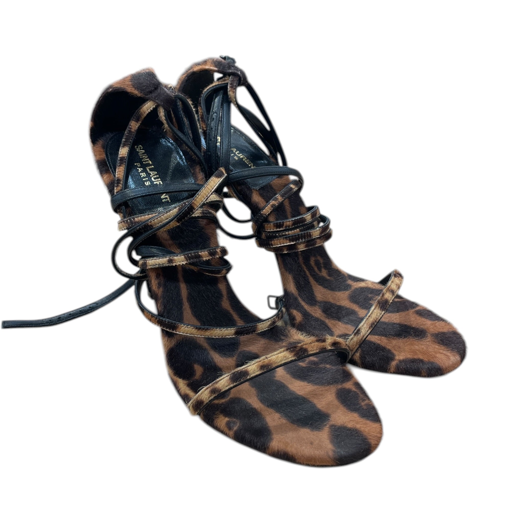 SAINT LAURENT/Heels/EU 38/Animal Pattern/Suede/BRW/ view 1