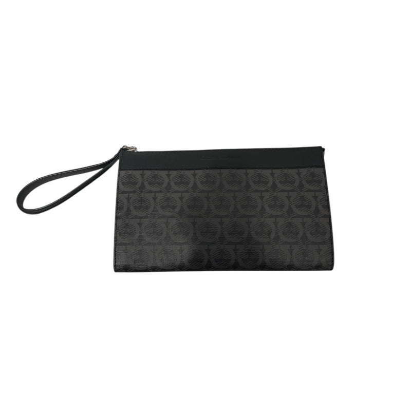 Salvatore Ferragamo/Pouch/Monogram/Leather/BLK/Gancini-Print