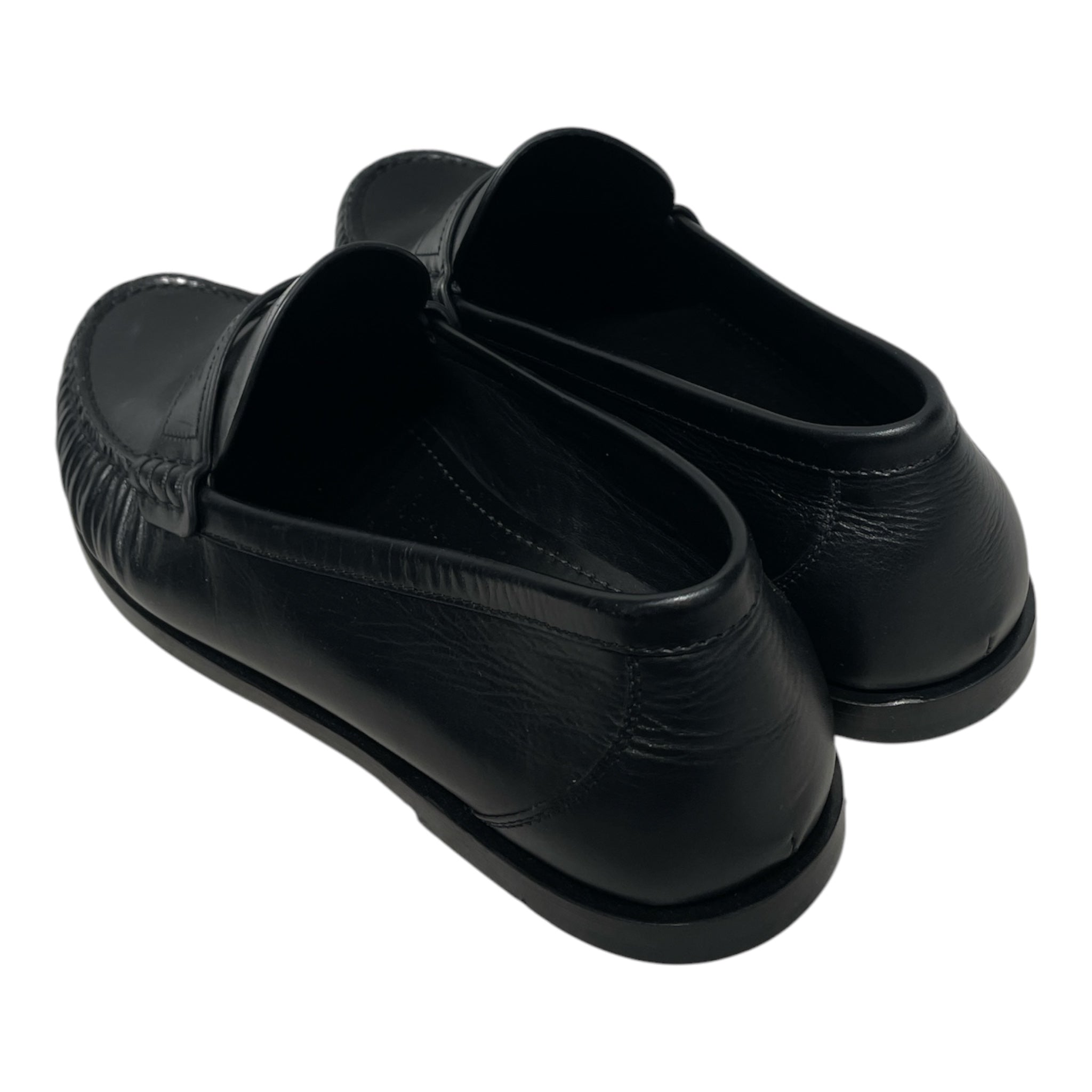 SAINT LAURENT/Loafers/EU 39.5/Leather/BLK/Calskin Penny Loafers view 2