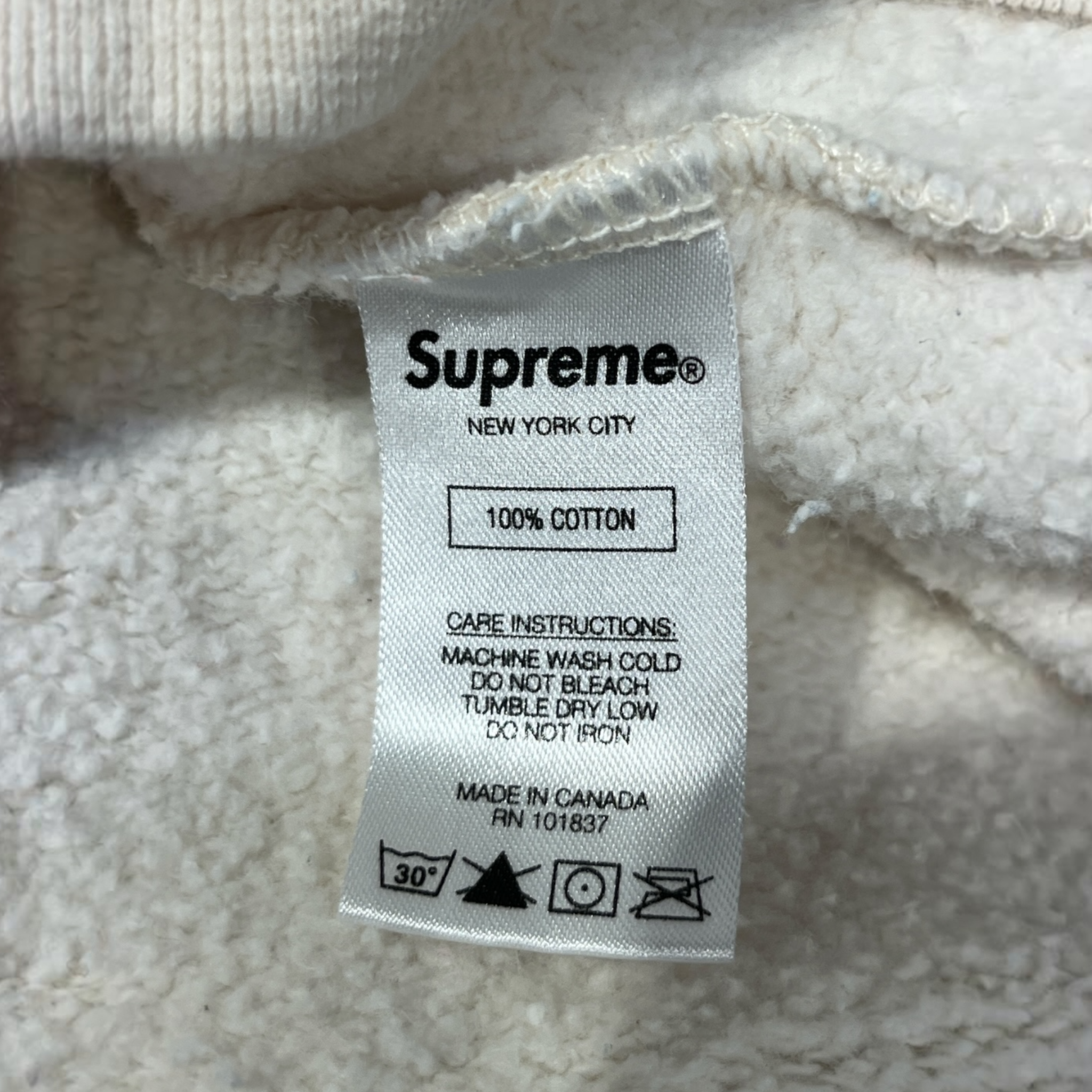 Supreme/Hoodie/S/Cotton/CRM/ view 3
