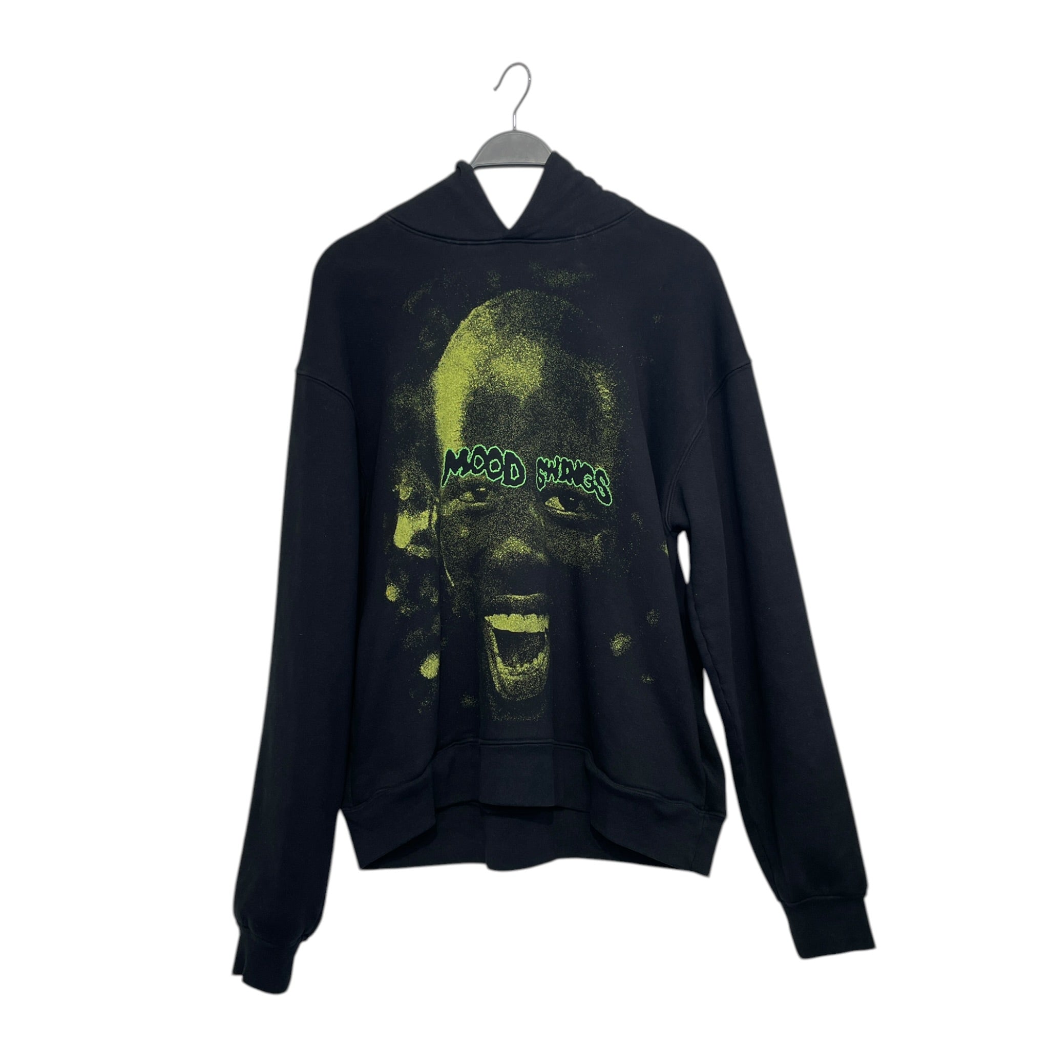 MOOD SWINGS/Hoodie/M/All Over Print/Cotton/BLK/mood swings lime face logo M view 1