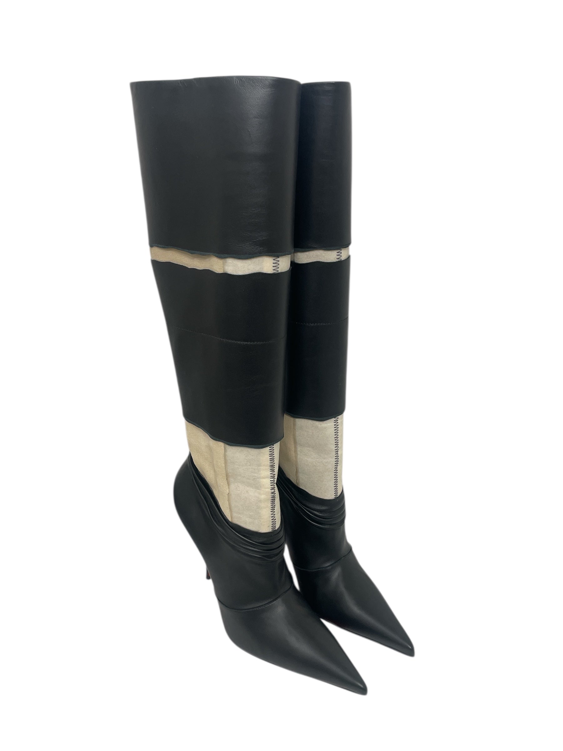Christian Louboutin/Maison Margiela/Long Boots/EU 37/Leather/BLK/Knee-high/XXRISMARTEEN 100MM STILETTO view 1