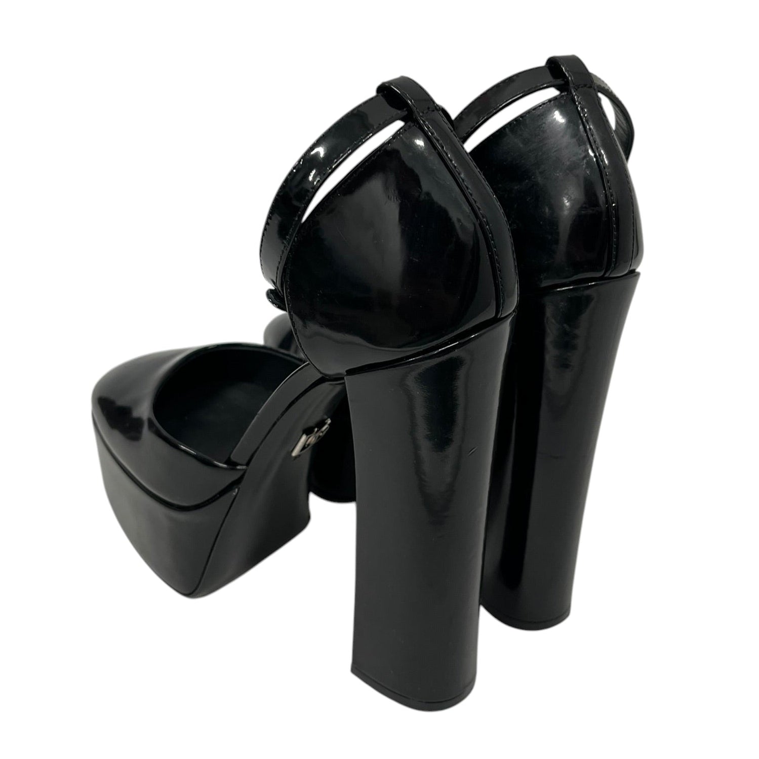 DOLCE&GABBANA/Heels/EU 36/Faux Leather/BLK/Ankle Strap/PLATFORM HEEL PUMPS view 2