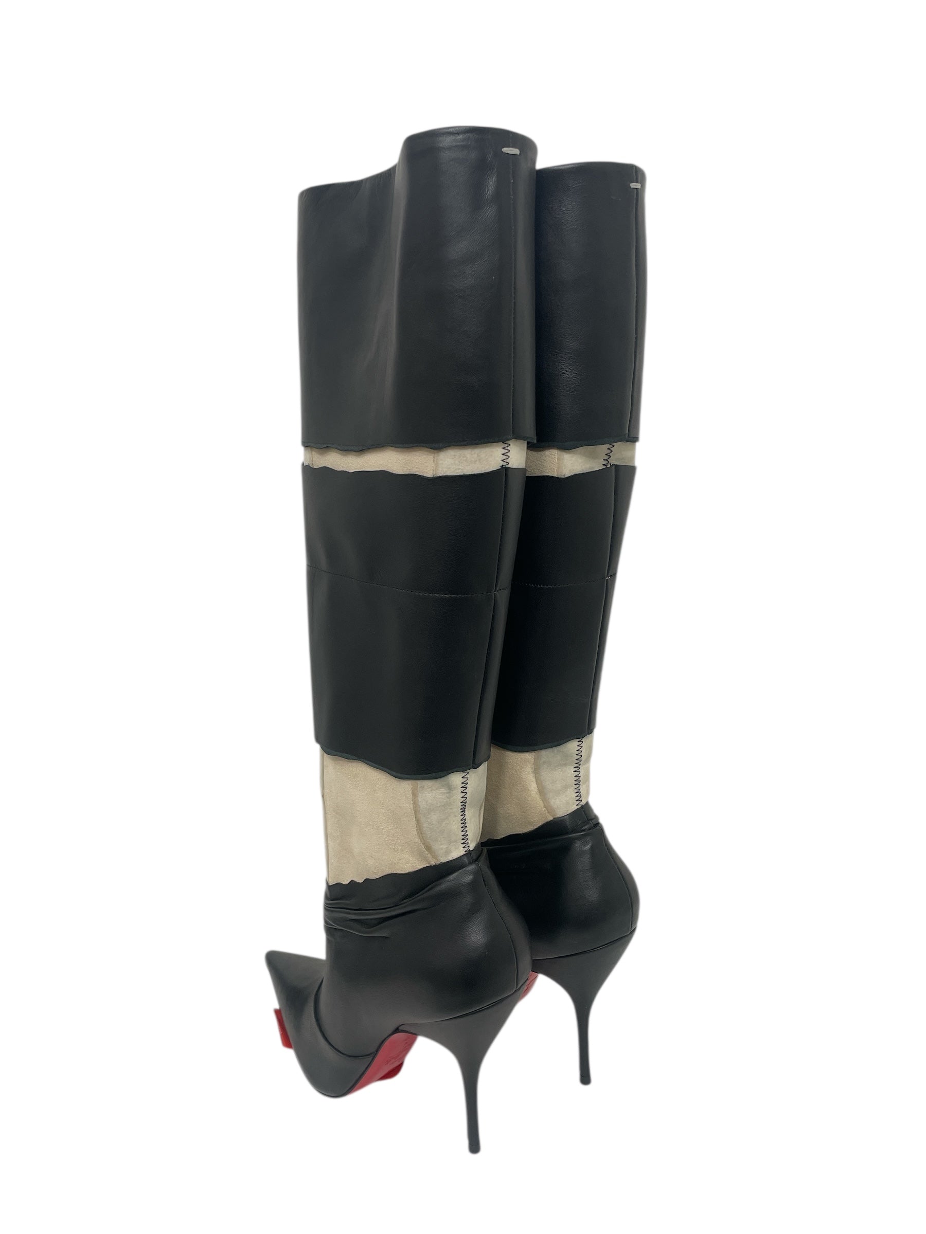 Christian Louboutin/Maison Margiela/Long Boots/EU 37/Leather/BLK/Knee-high/XXRISMARTEEN 100MM STILETTO view 2