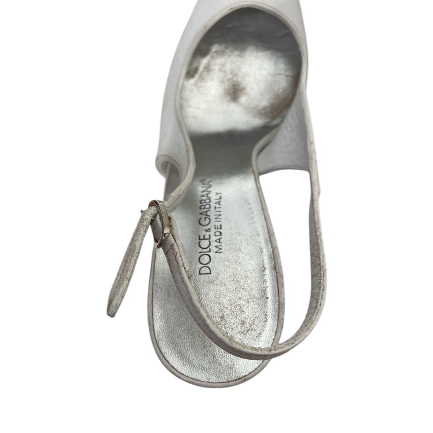 DOLCE&GABBANA/Heels/US 6/Leather/WHT/vintage d&g slingbacks view 3