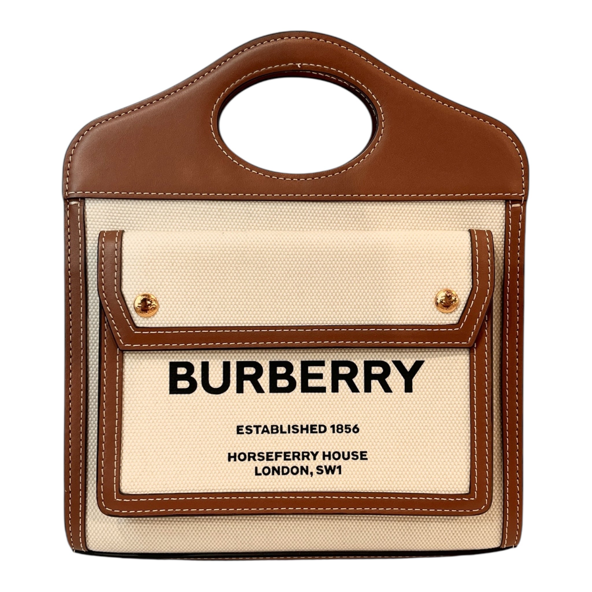 BURBERRY/Hand Bag/OS/Graphic/Leather/CRM/FLAP MINI BAG view 1
