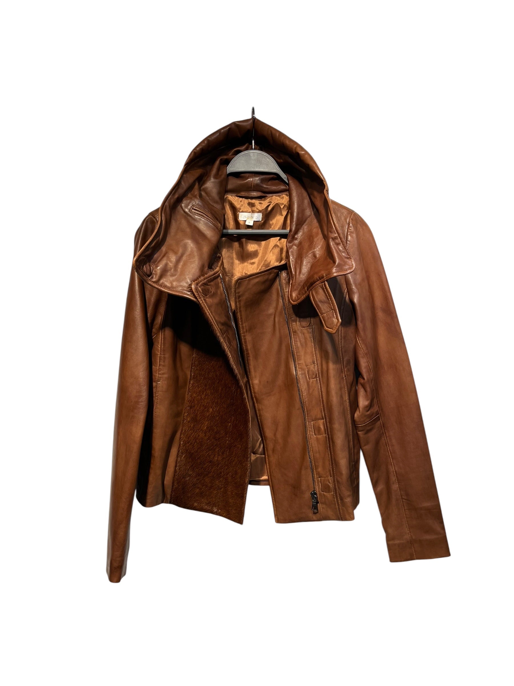 AKSARA/Leather Jkt/S/Leather/BRW/PONY HAIR PANEL view 2