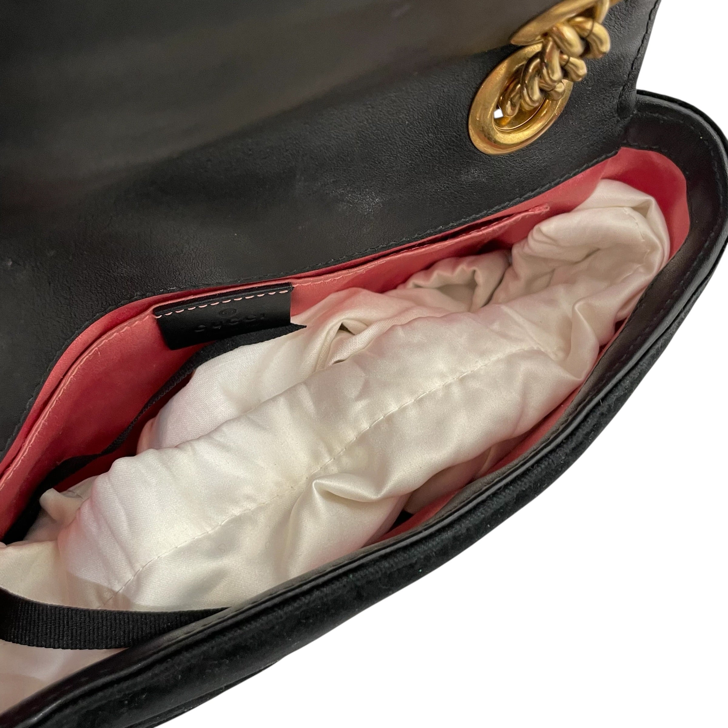 GUCCI/Cross Body Bag/Velour/BLK/marmont double gg view 11