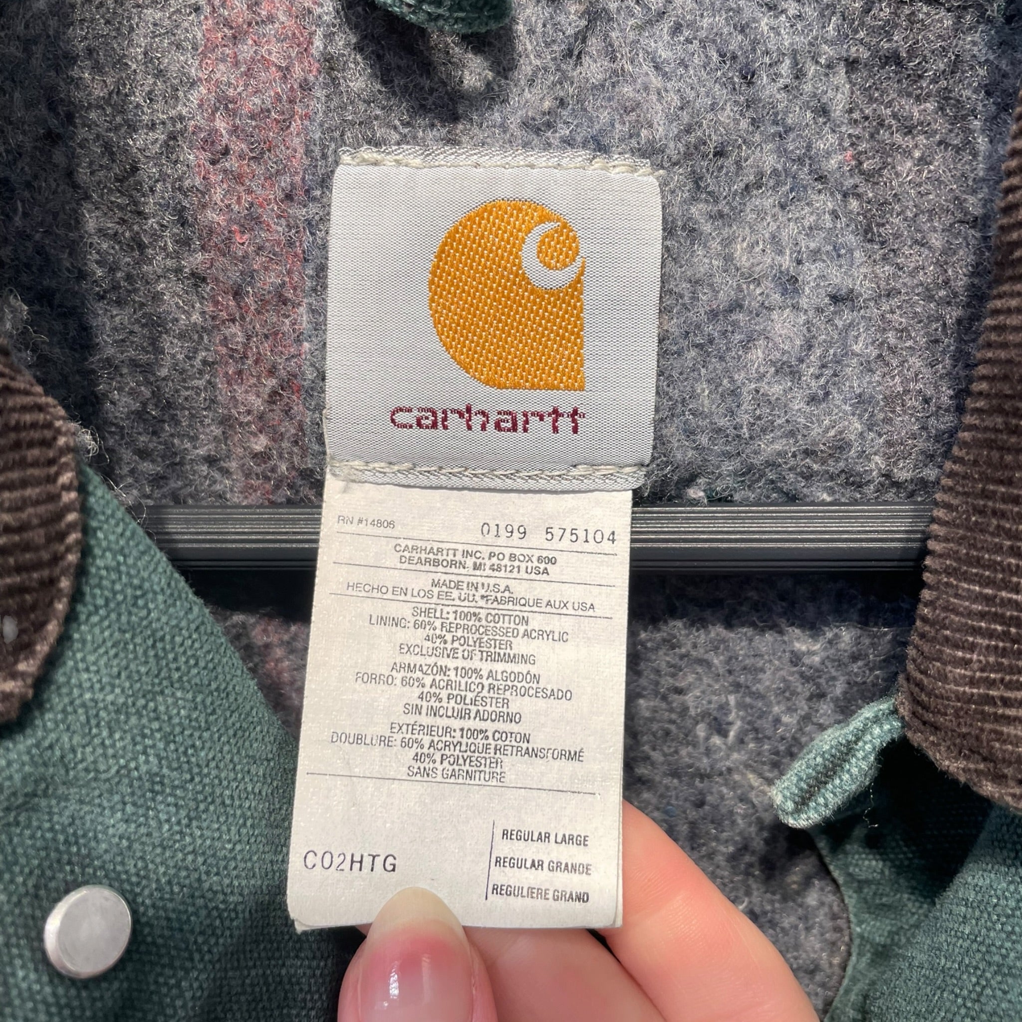 Carhartt/Jacket/L/Cotton/GRN/MADE IN THE USA CHORE JKT view 3