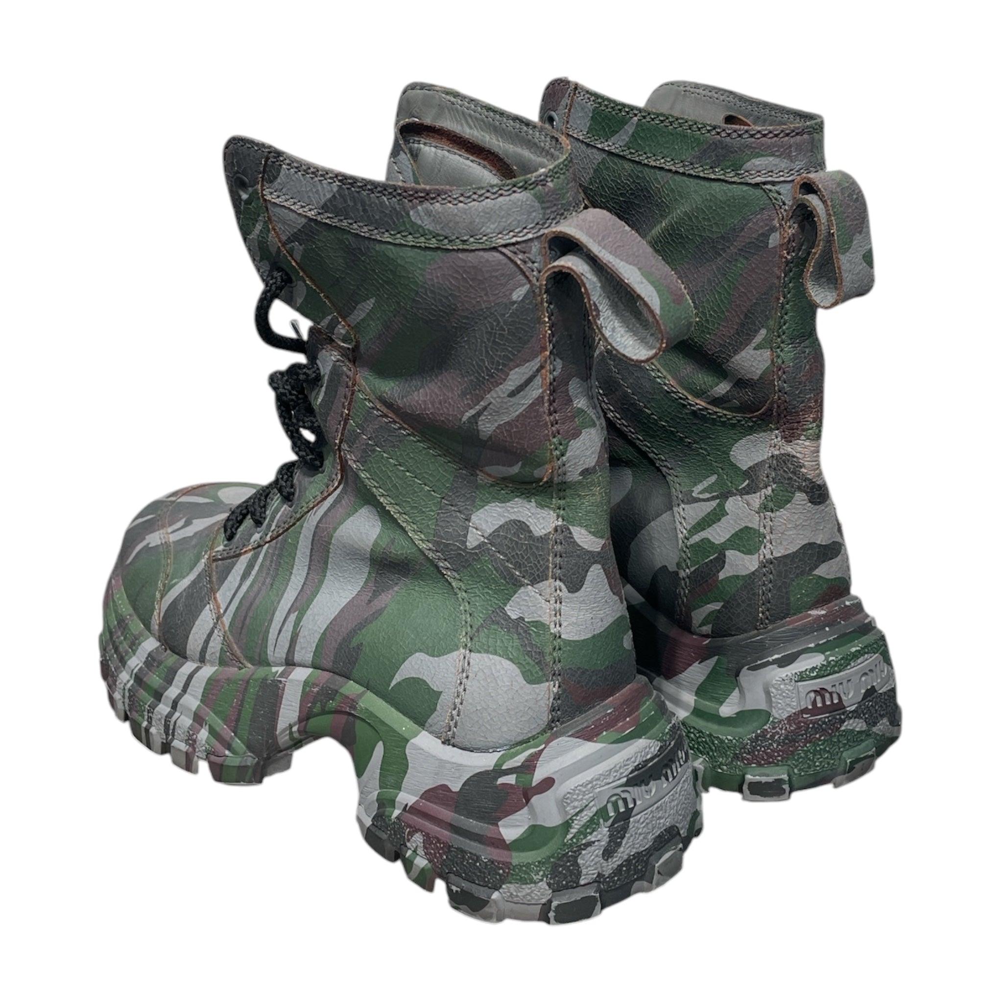 MIU MIU/Boots/EU 39.5/Camouflage/Leather/GRN/FOREST CAMO HIGH view 2