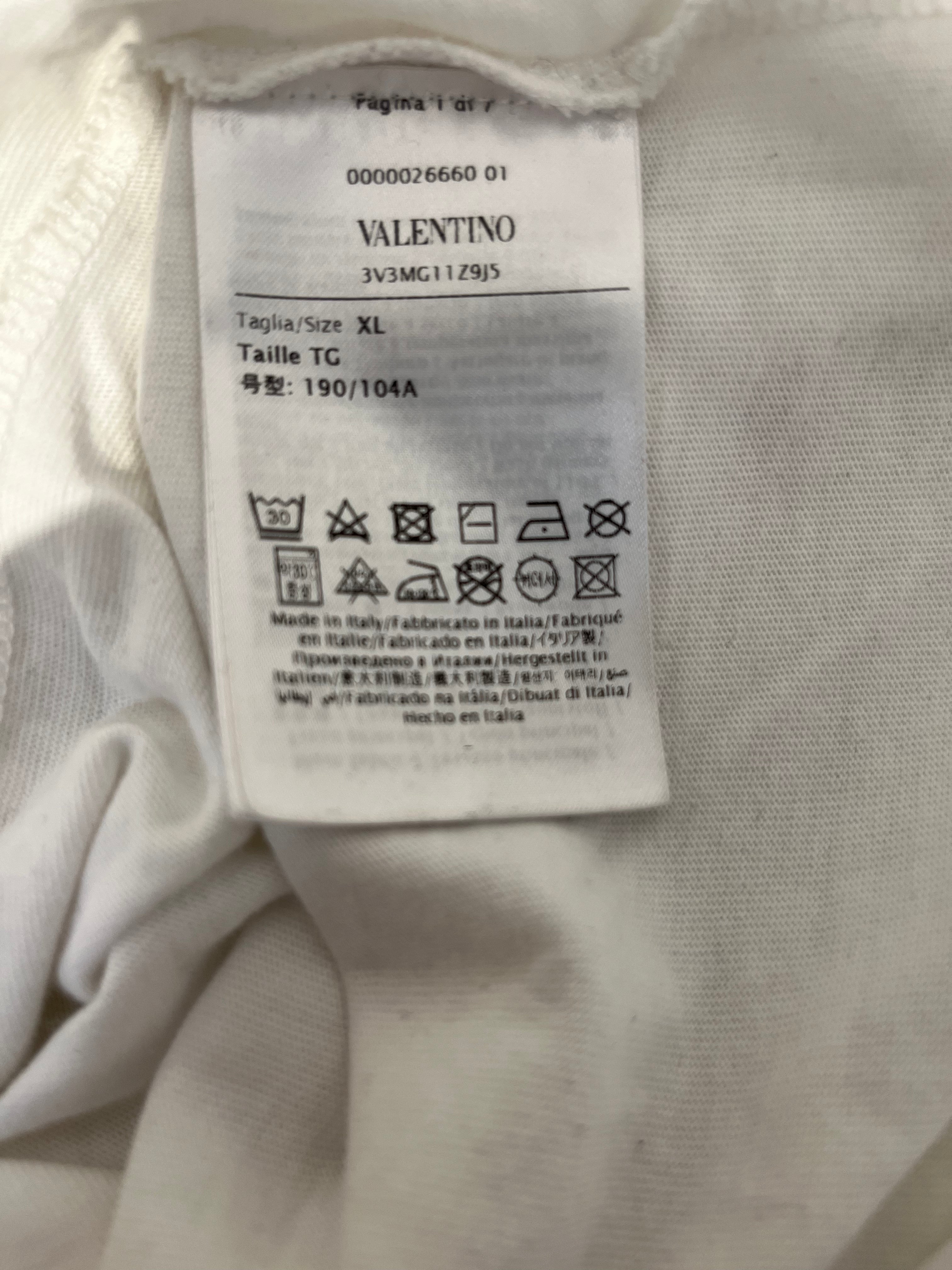 VALENTINO/T-Shirt/XL/Cotton/WHT/High Neck/Graphic/3V3MG11Z9J5 v logo raglan view 4