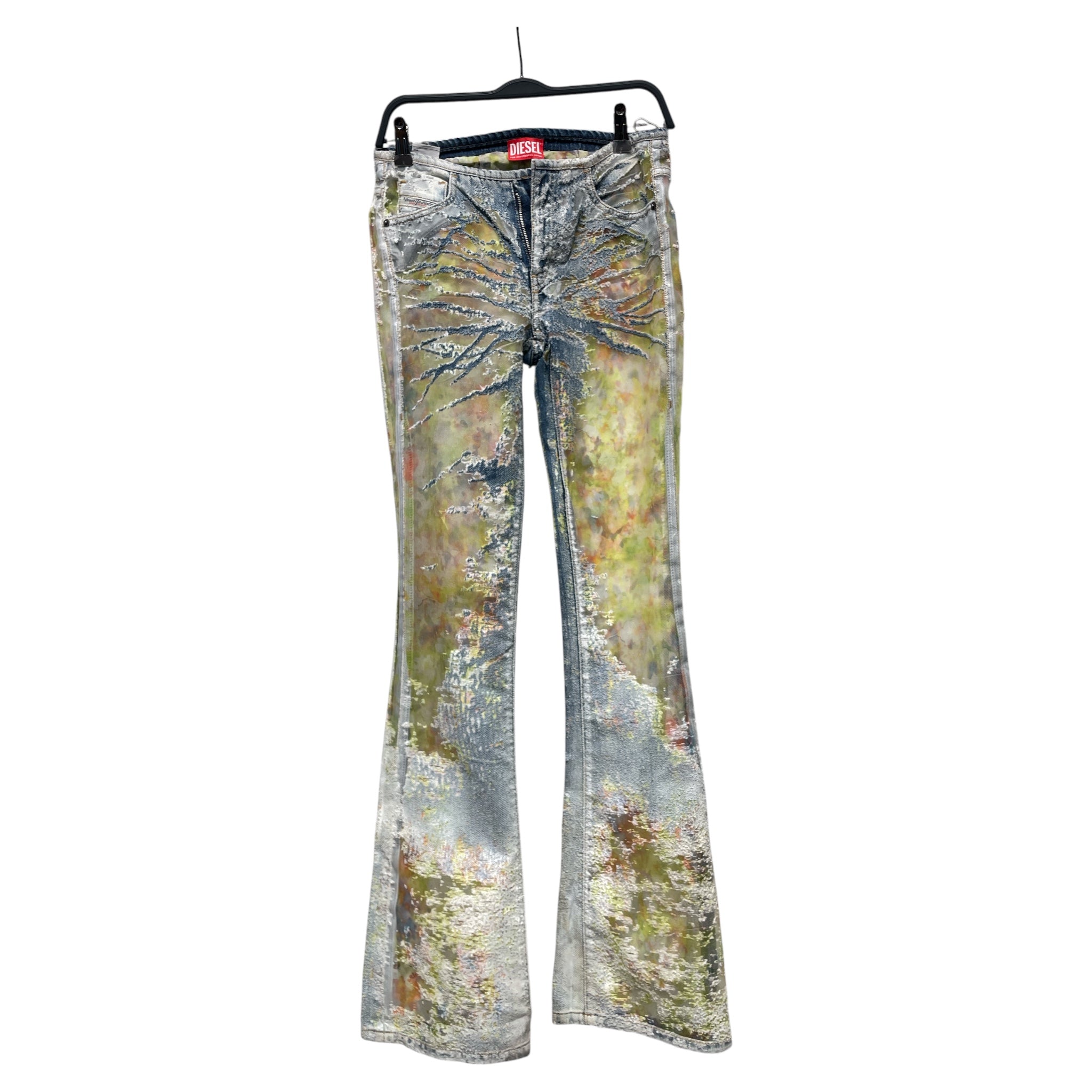 DIESEL/Bootcut Pants/24/All Over Print/Cotton/GRN/MESH D-SHARK-FSE view 2