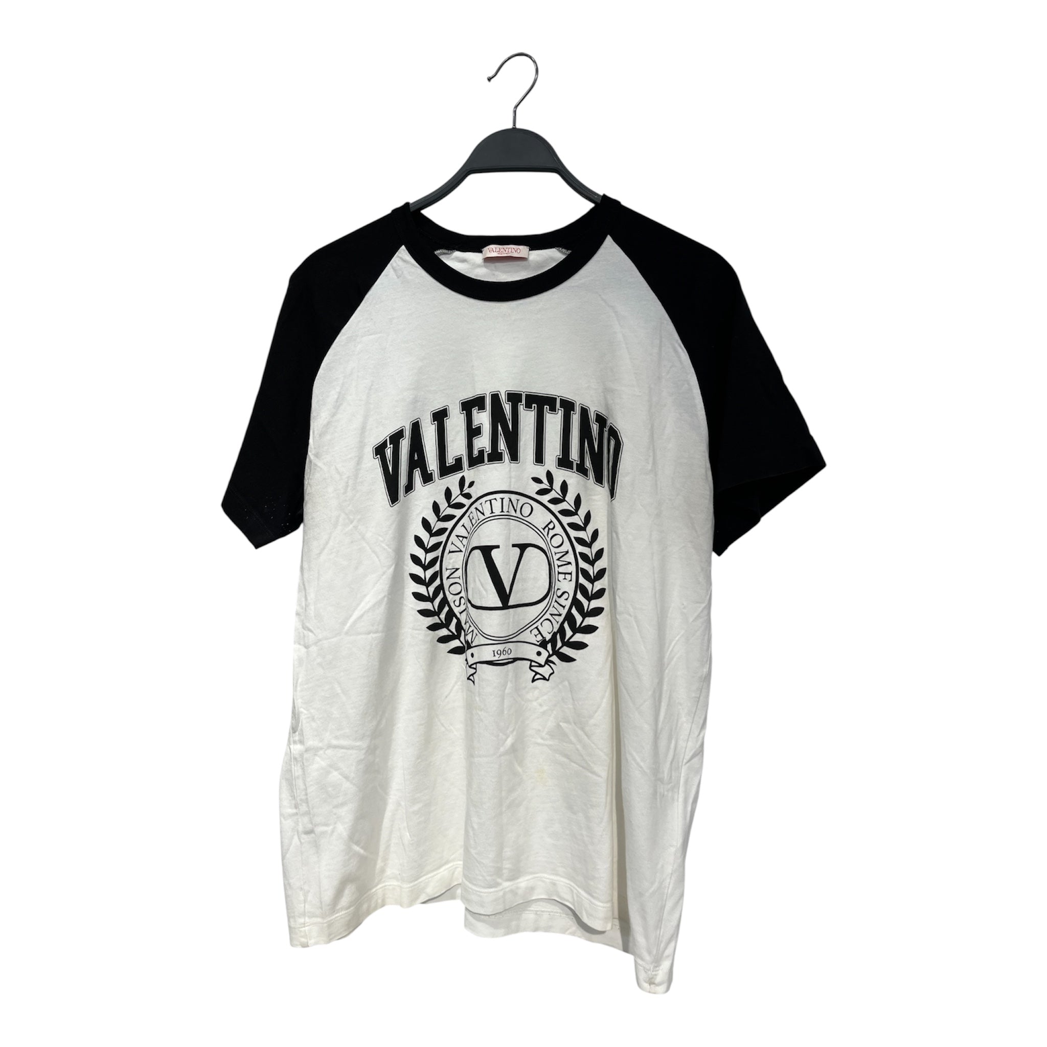VALENTINO/T-Shirt/XL/Cotton/WHT/High Neck/Graphic/3V3MG11Z9J5 v logo raglan view 1