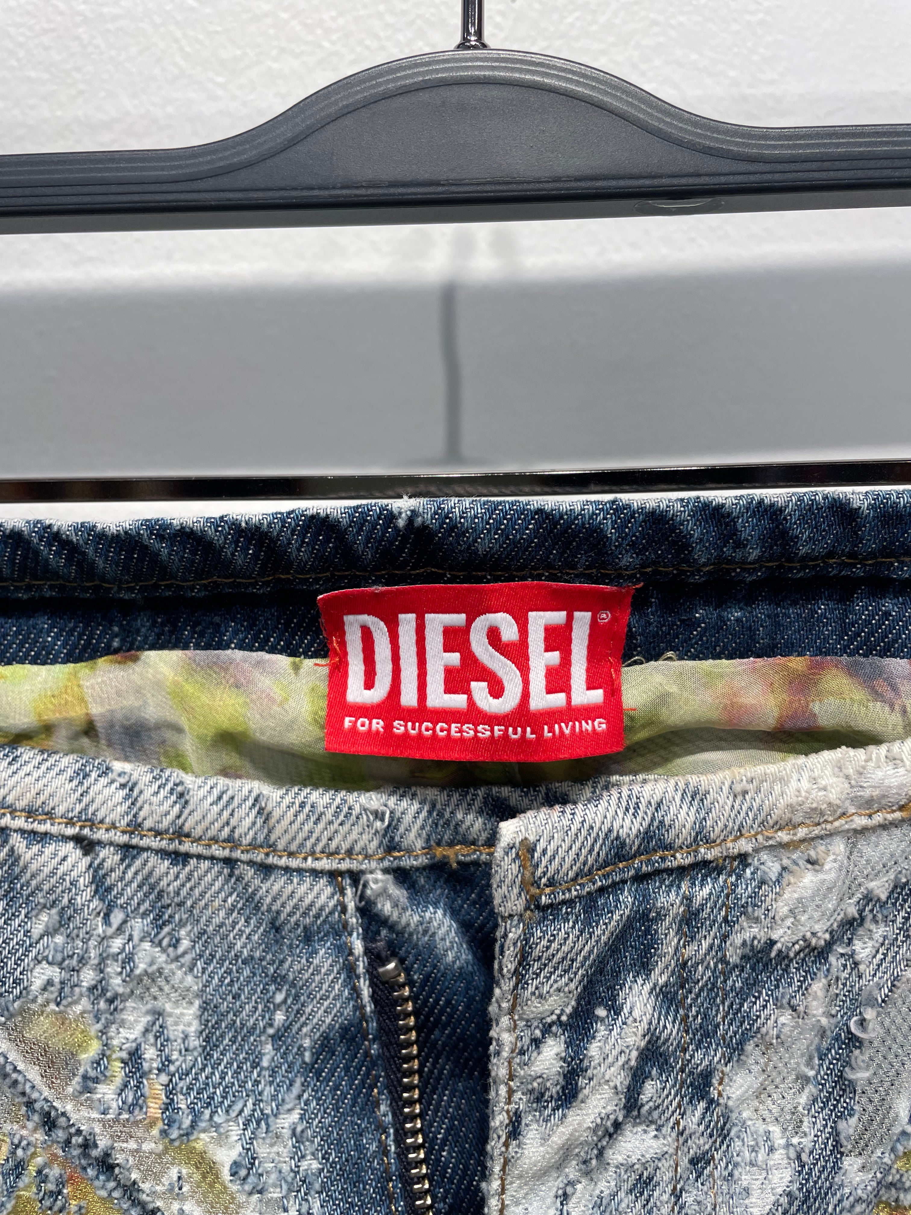DIESEL/Bootcut Pants/24/All Over Print/Cotton/GRN/MESH D-SHARK-FSE view 3